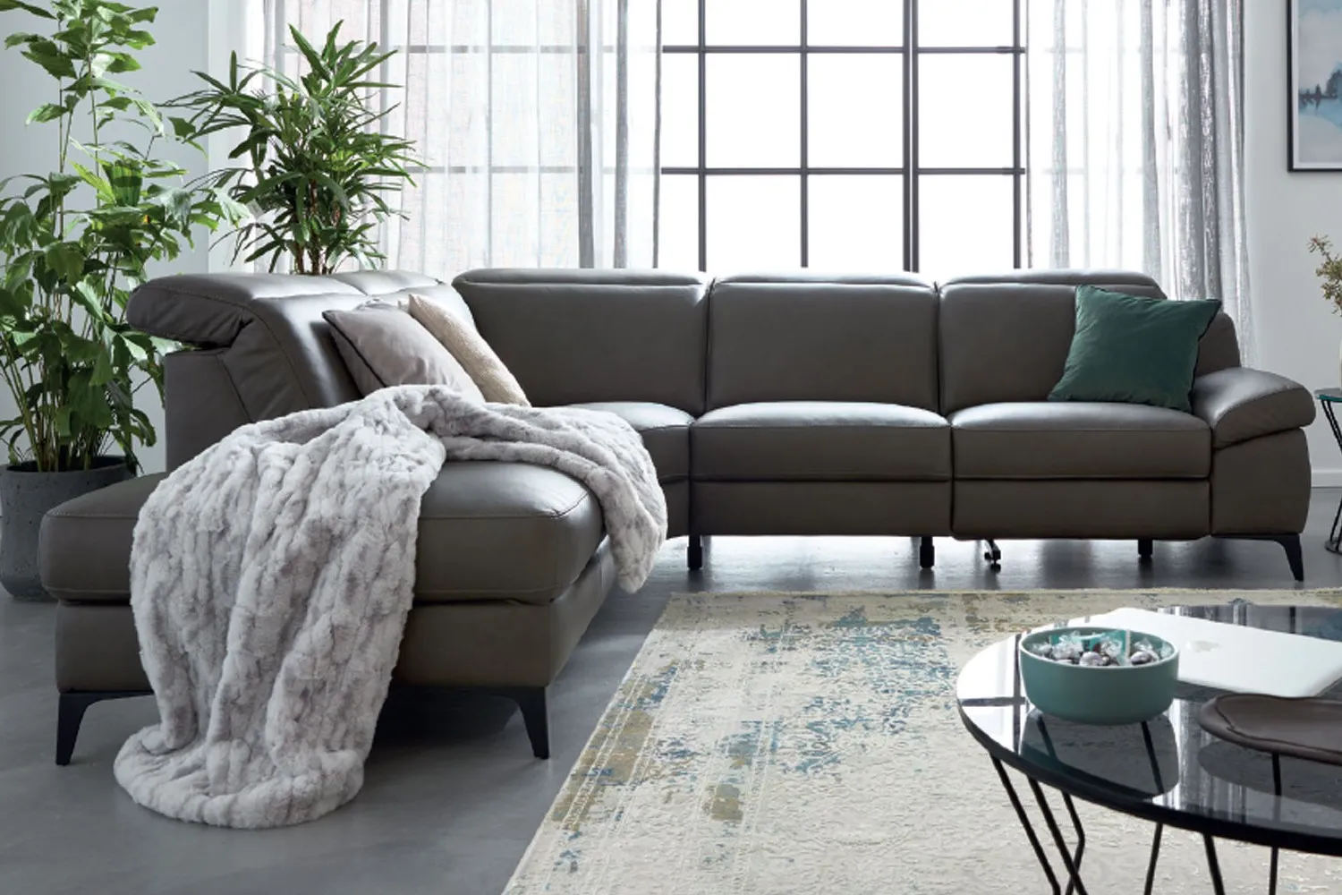 Musterring Ecksofa Leder MR9120 Motor Relaxfunktion