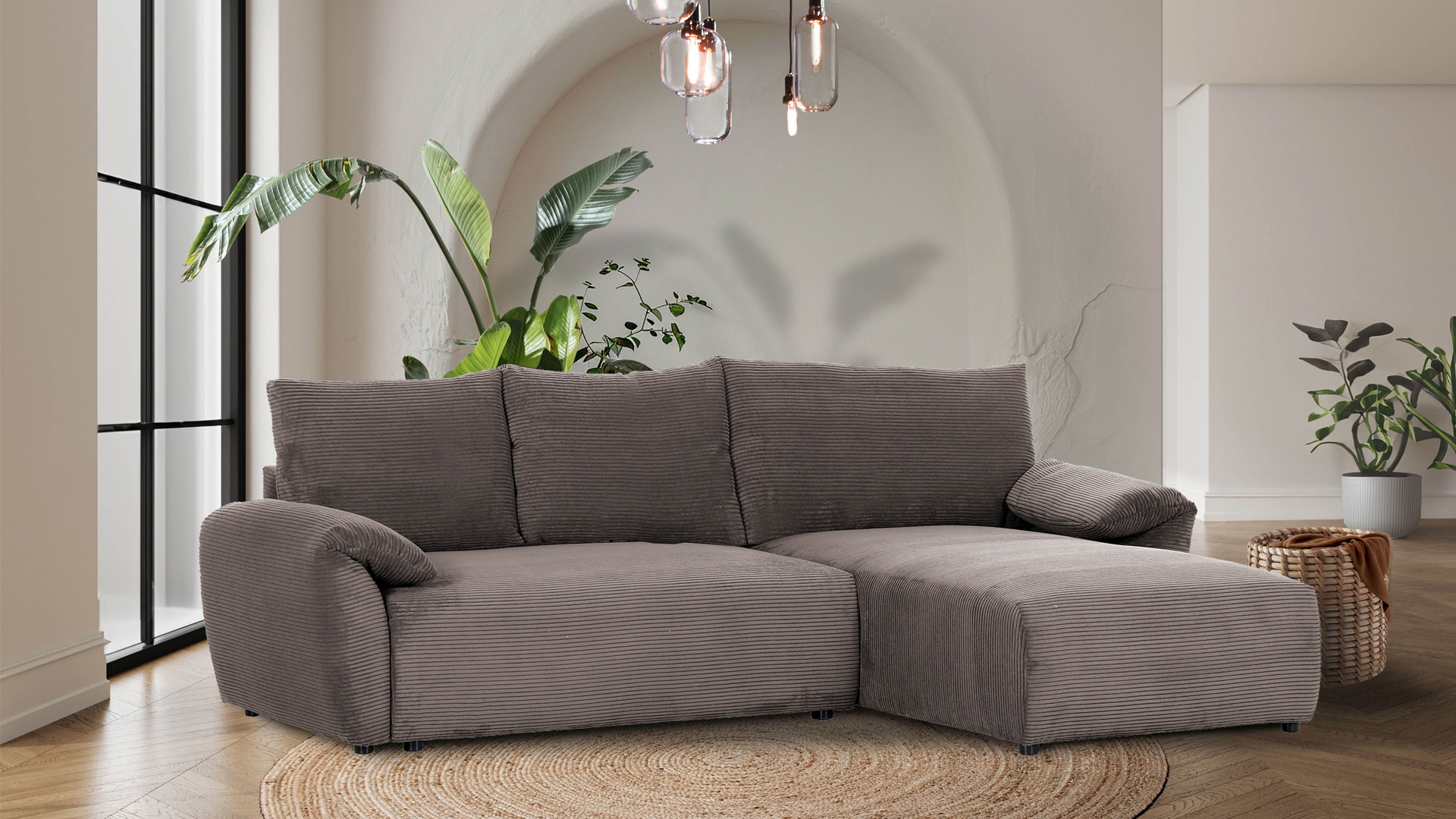 Ginger Moon Ecksofa Cuty mit Schlaffunktion in Trendstoff Cord-0310Cuty00WW