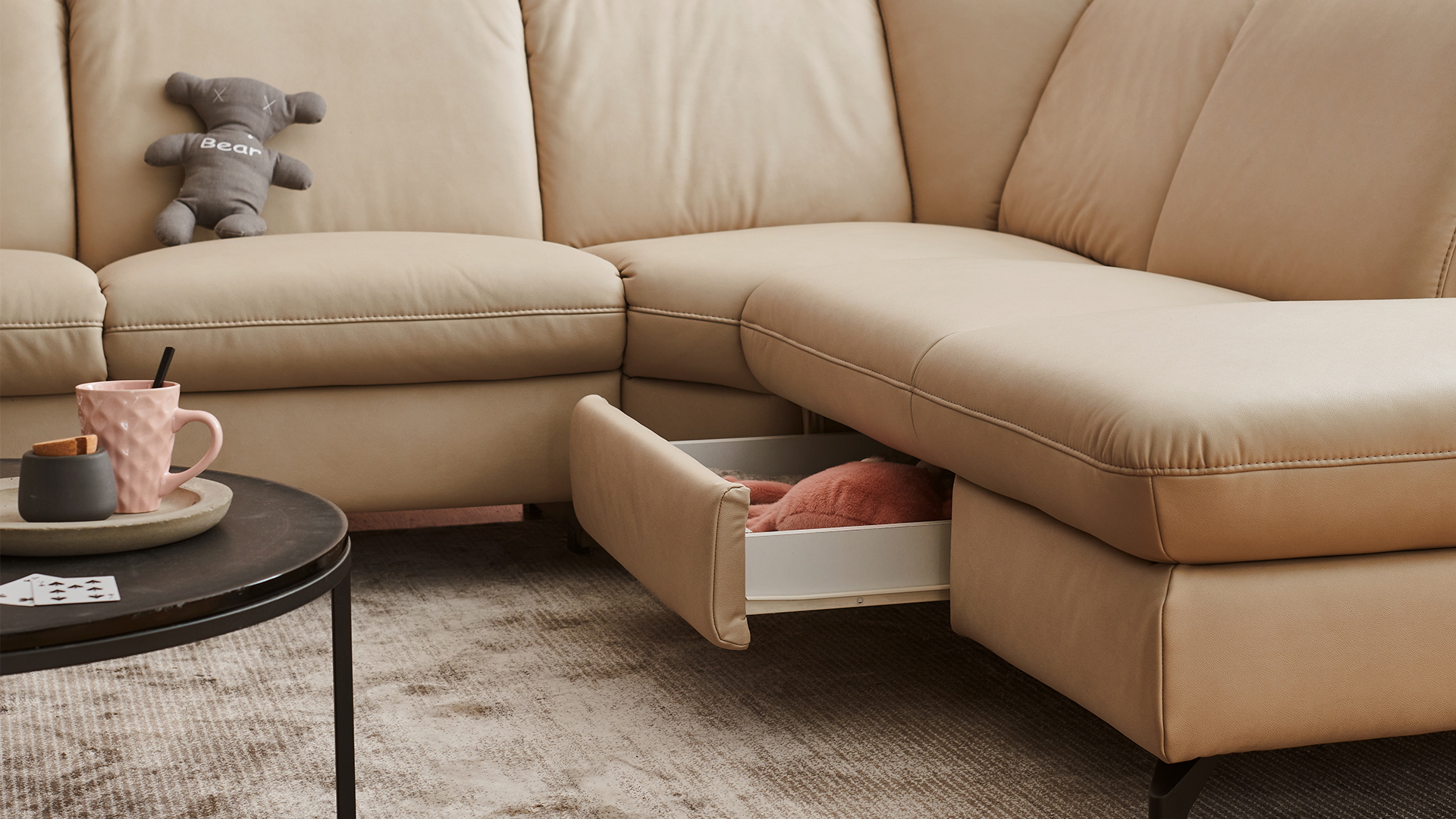 CONCEPTsofa Stoff Ecksofa in L-Form in Smart Touch