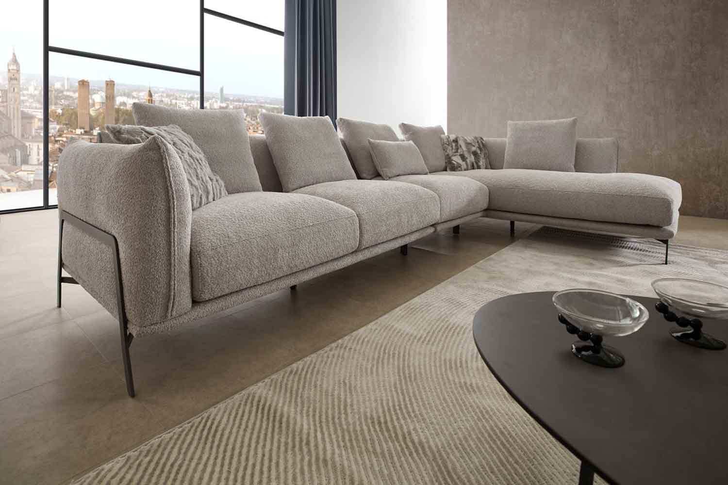 CAMPO DE´FIORI Ecksofa Valentina in Boucle Stoff