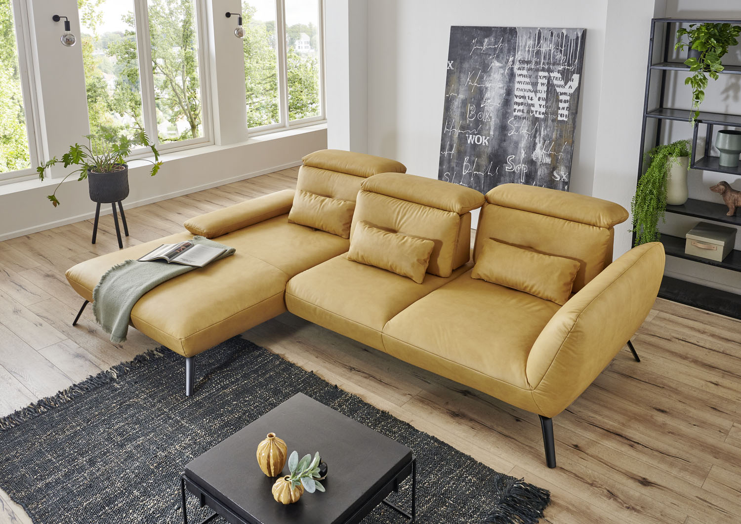 Stoff Ecksofa in L-Form