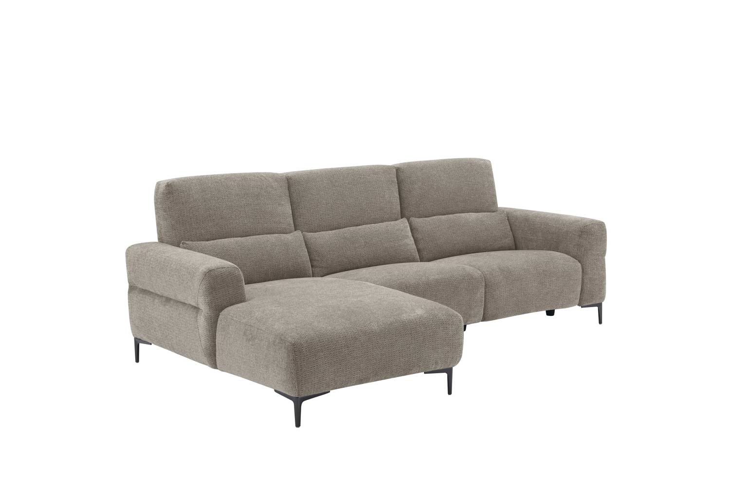Ecksofa inkl. motorischer Funktion im trendigen Retro Stoff Ecksofa inkl. motorischer Funktion im trendigen Retro Stoff