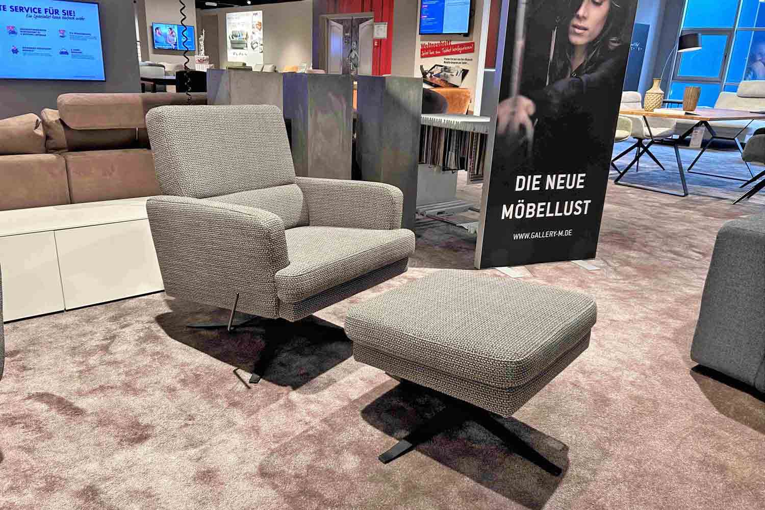 Musterring Sessel MR4585 inkl. Wippfunktion und Hocker in Stoff