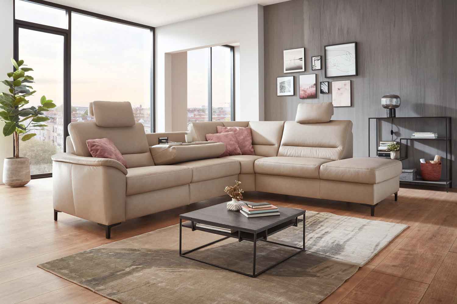 Modulmaster Ecksofa Cosmos High in Leder