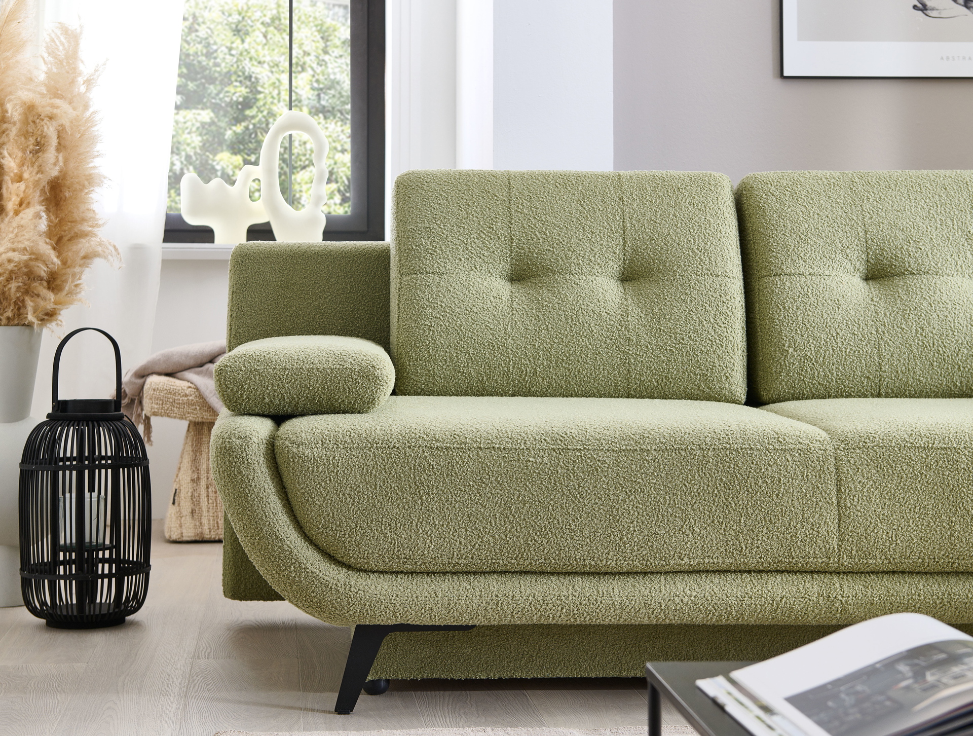 Schlafsofa Xally inkl. Schlaffunktion und Bettkasten in Stoff