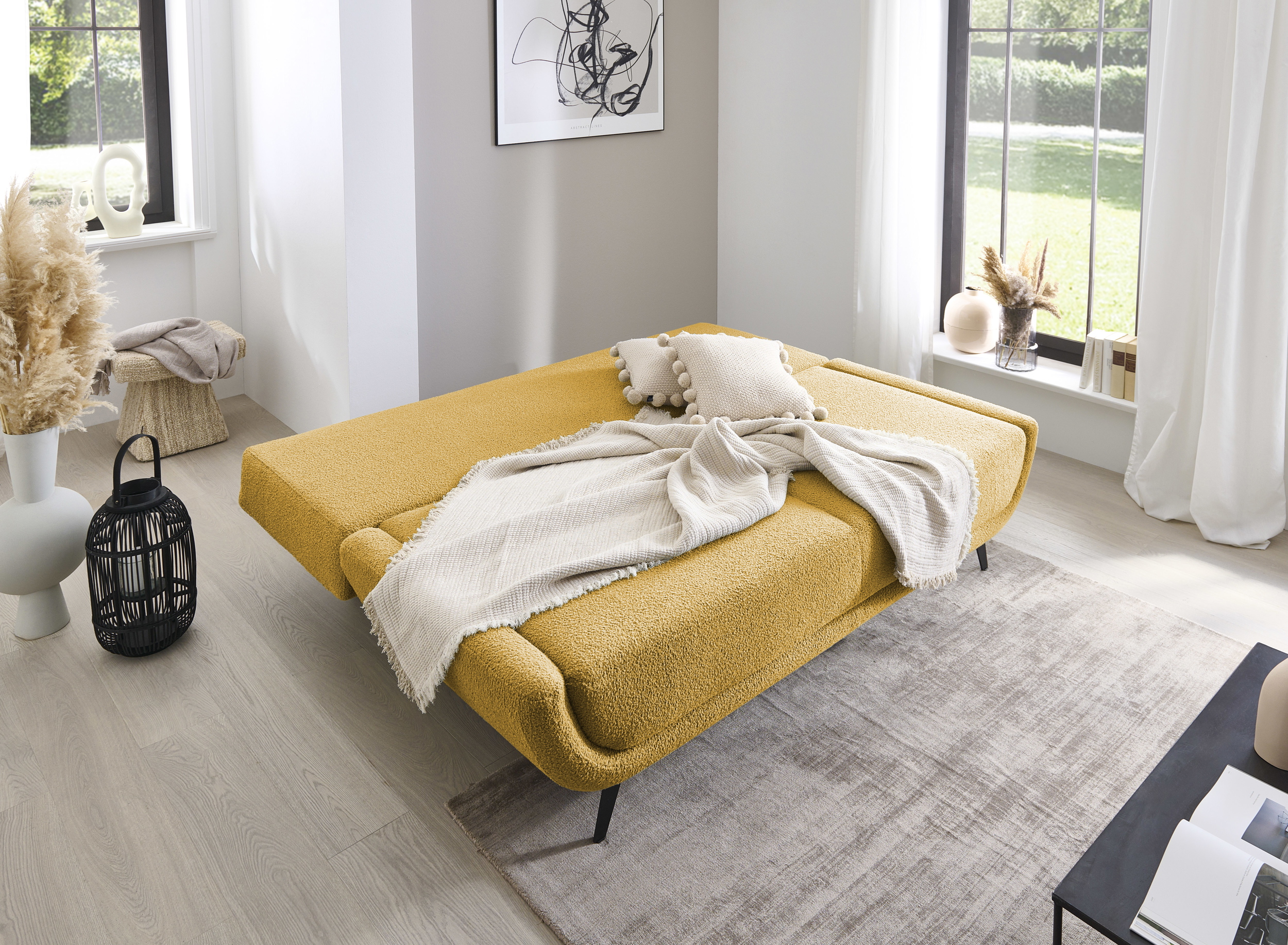 Schlafsofa Xally inkl. Schlaffunktion und Bettkasten in Stoff