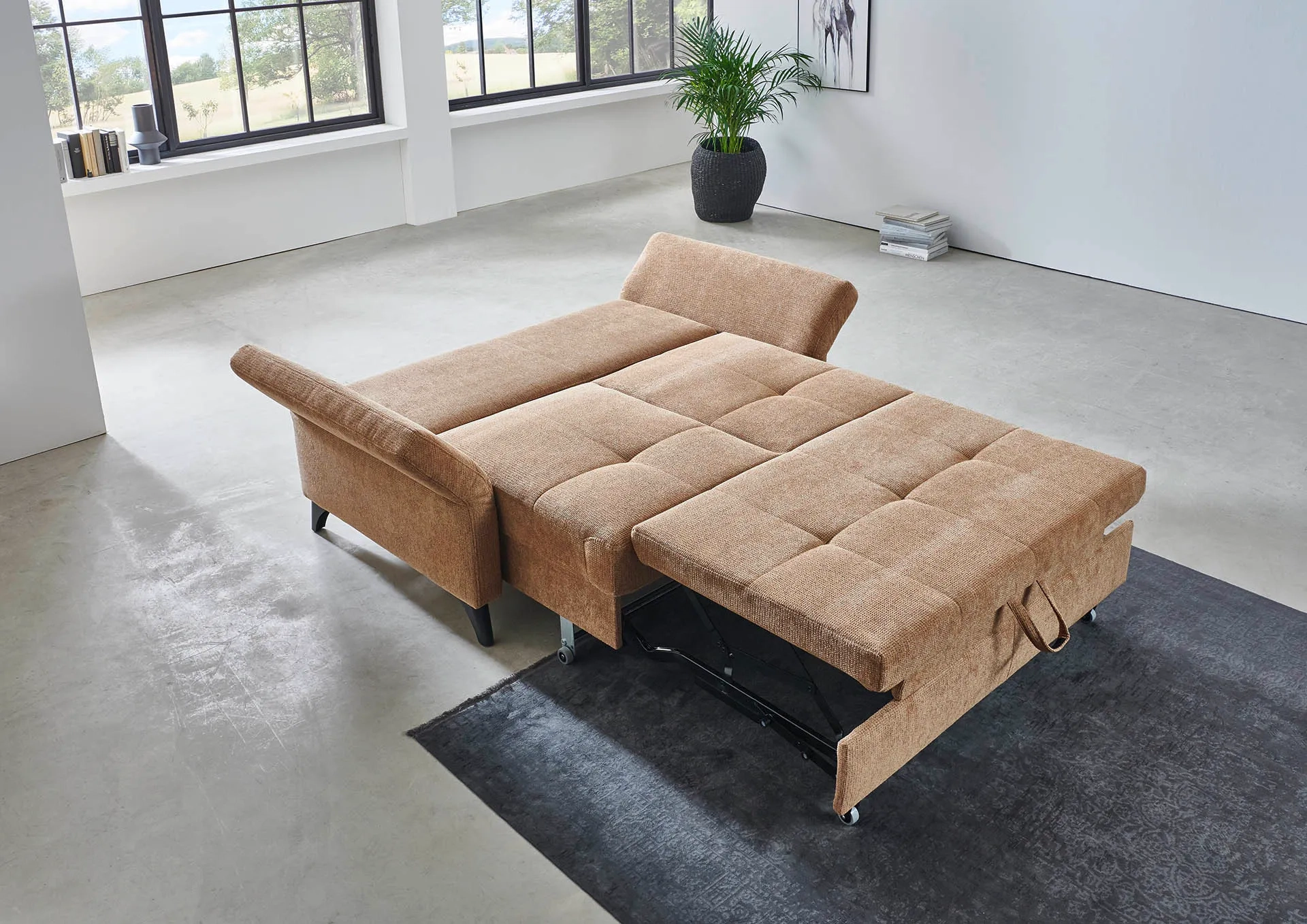 Schlafsofa mit Relaxfunktion in Stoff