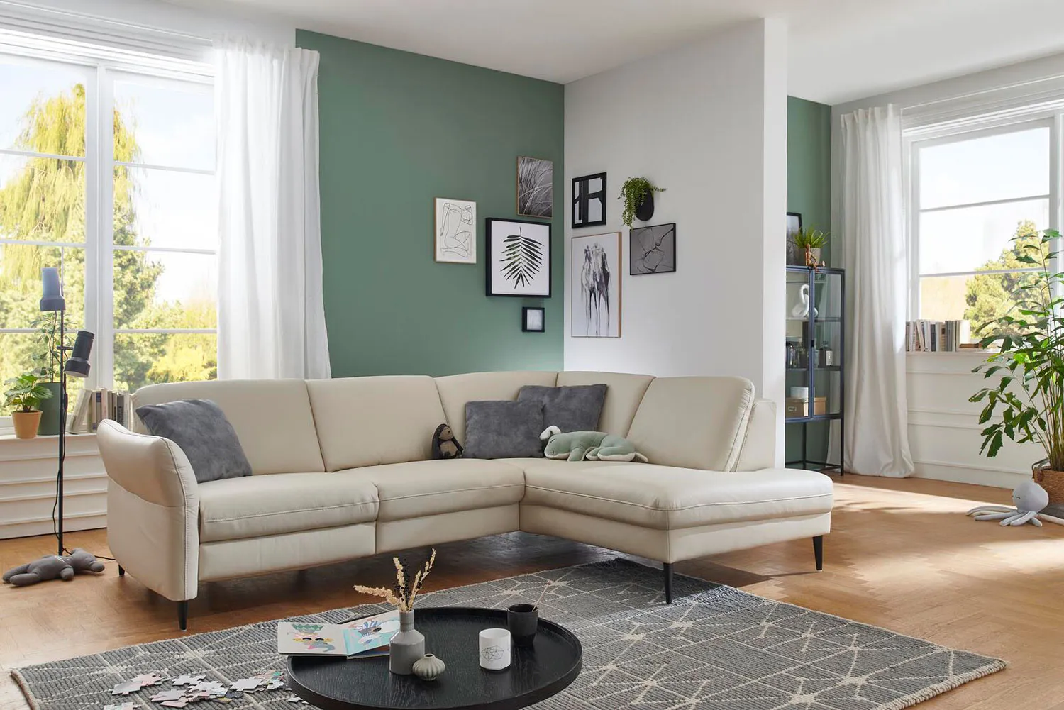 Leder Ecksofa kleine L-Form