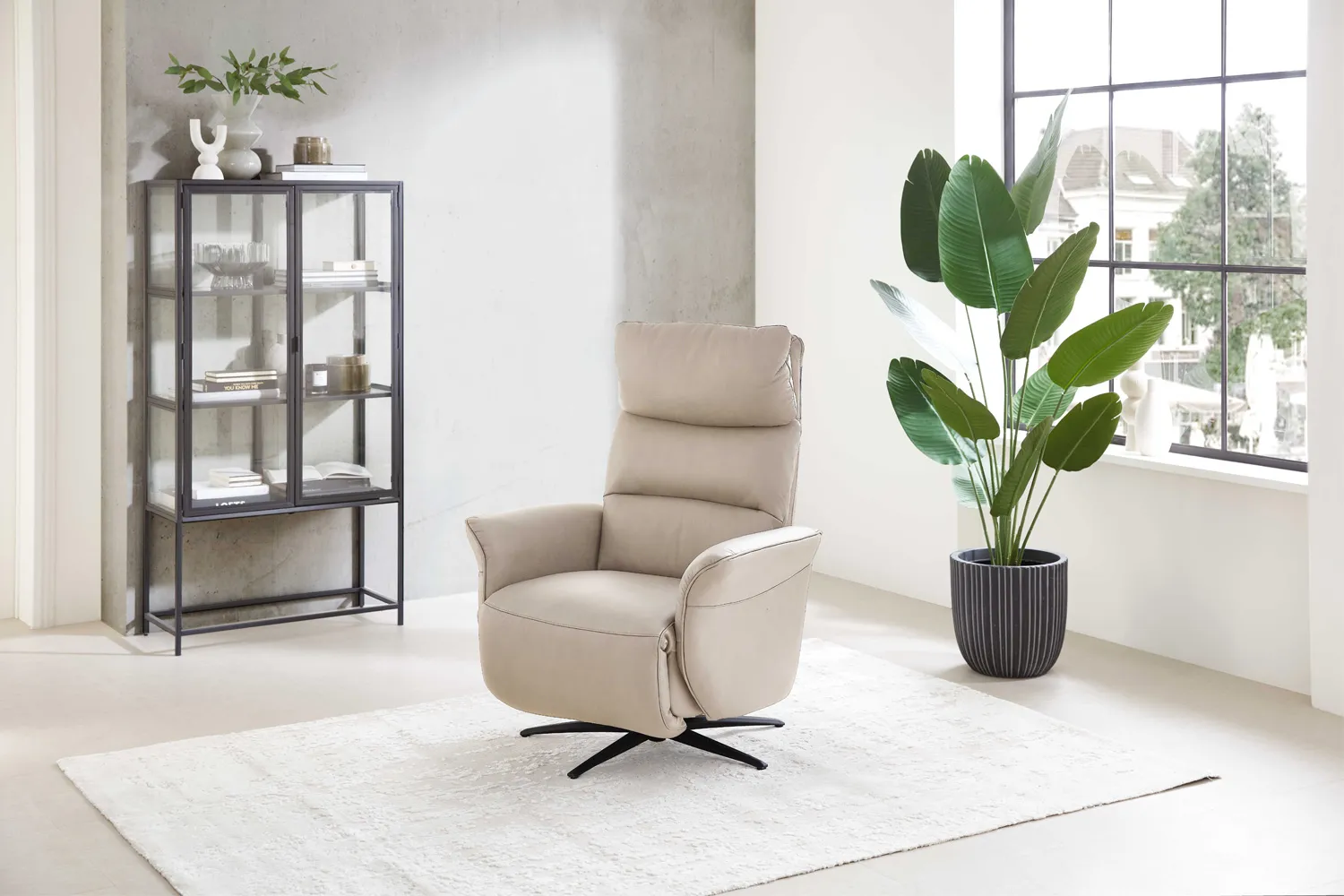 Leder Relaxsessel 120 inkl. 3-motorische Relaxfunktion mit Herz-Waage Creme Kabelgebunden Leder Relaxsessel 120 inkl. 3-motorische Relaxfunktion mit Herz-Waage Creme Kabelgebunden