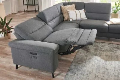 Stoff Ecksofa inkl. motorischer Relaxfunktion