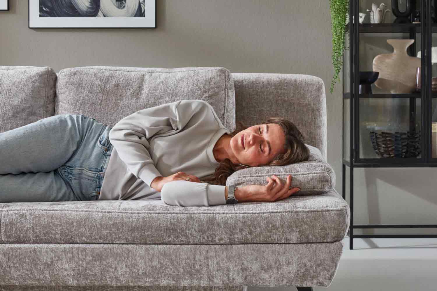 Stoff Schlafsofa inkl. Schlaffunktion und Bettkasten 