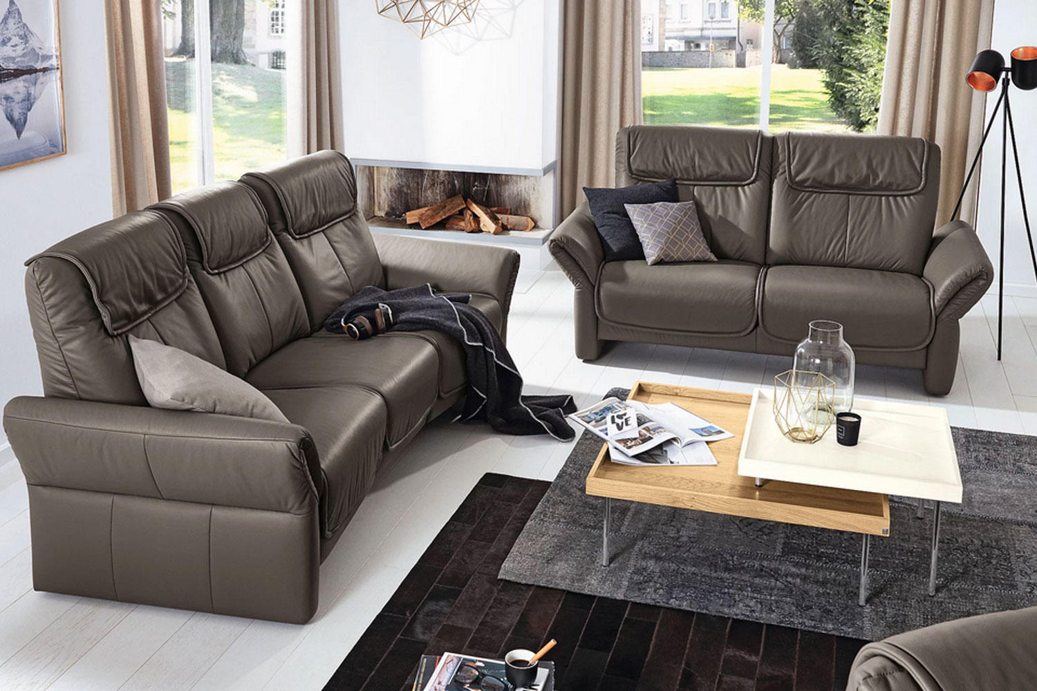 Musterring Leder Garnitur MR 380 motorische Relaxfunktion Elephant 3 Sitzer