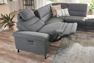 Stoff Ecksofa inkl. motorischer Relaxfunktion