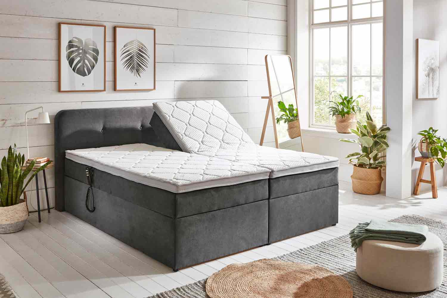 Boxbett Elora mit 2-motorischer Verstellung und Bettkasten
