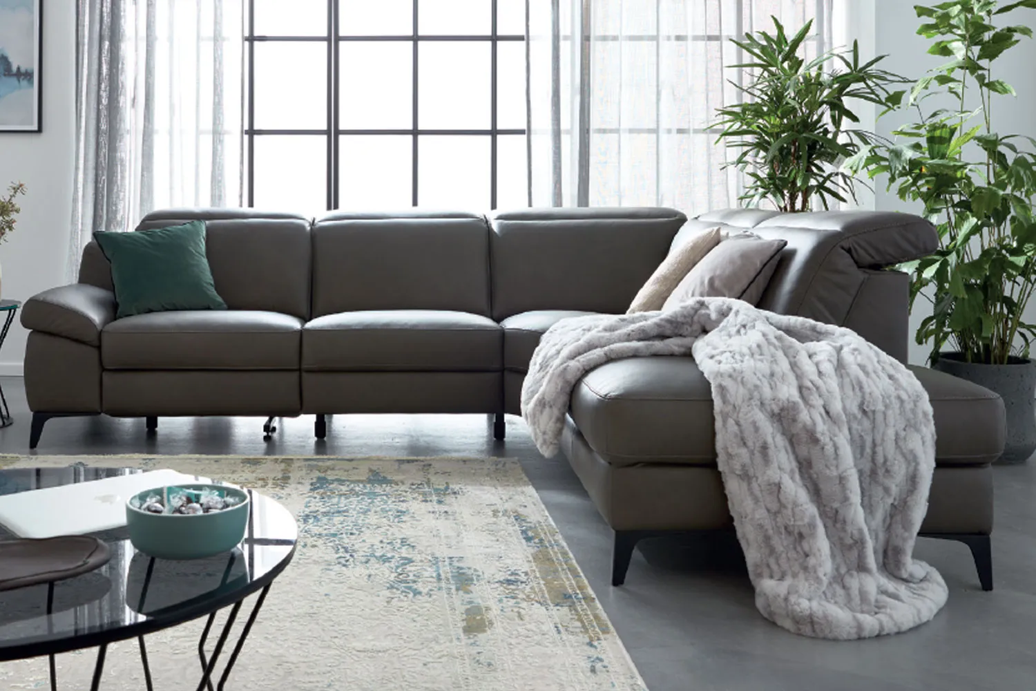 Musterring Ecksofa Leder MR9120 Motor Relaxfunktion