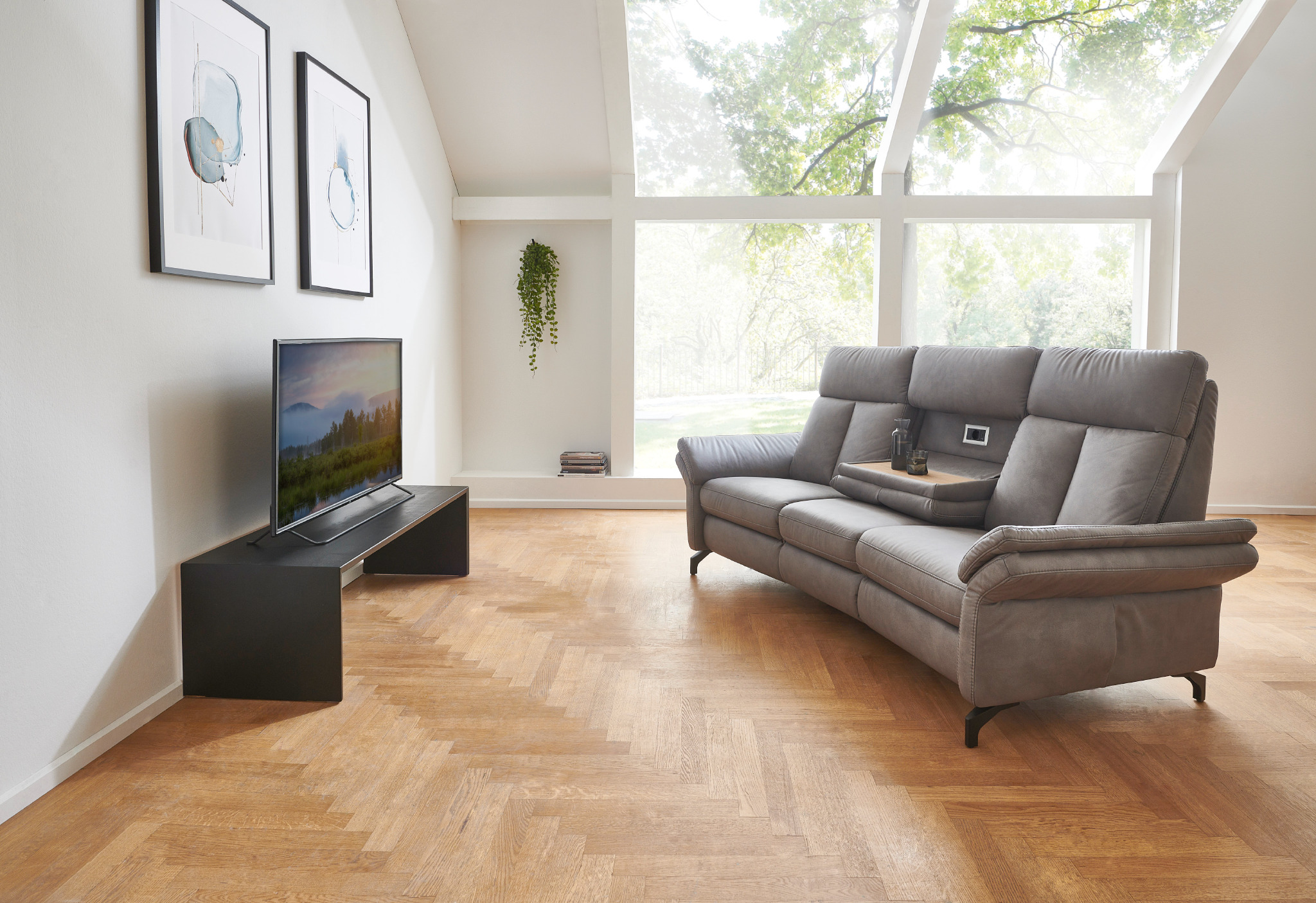 3 Sitzer Rundsofa optional mit Funktionen