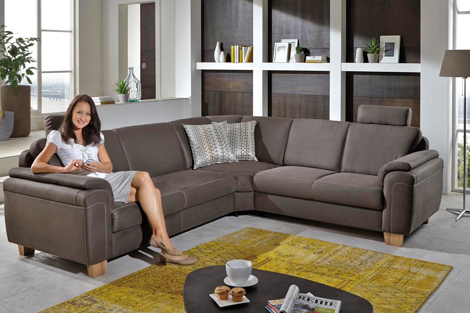 Modulmaster Ecksofa South Hampton in Mikrofaser