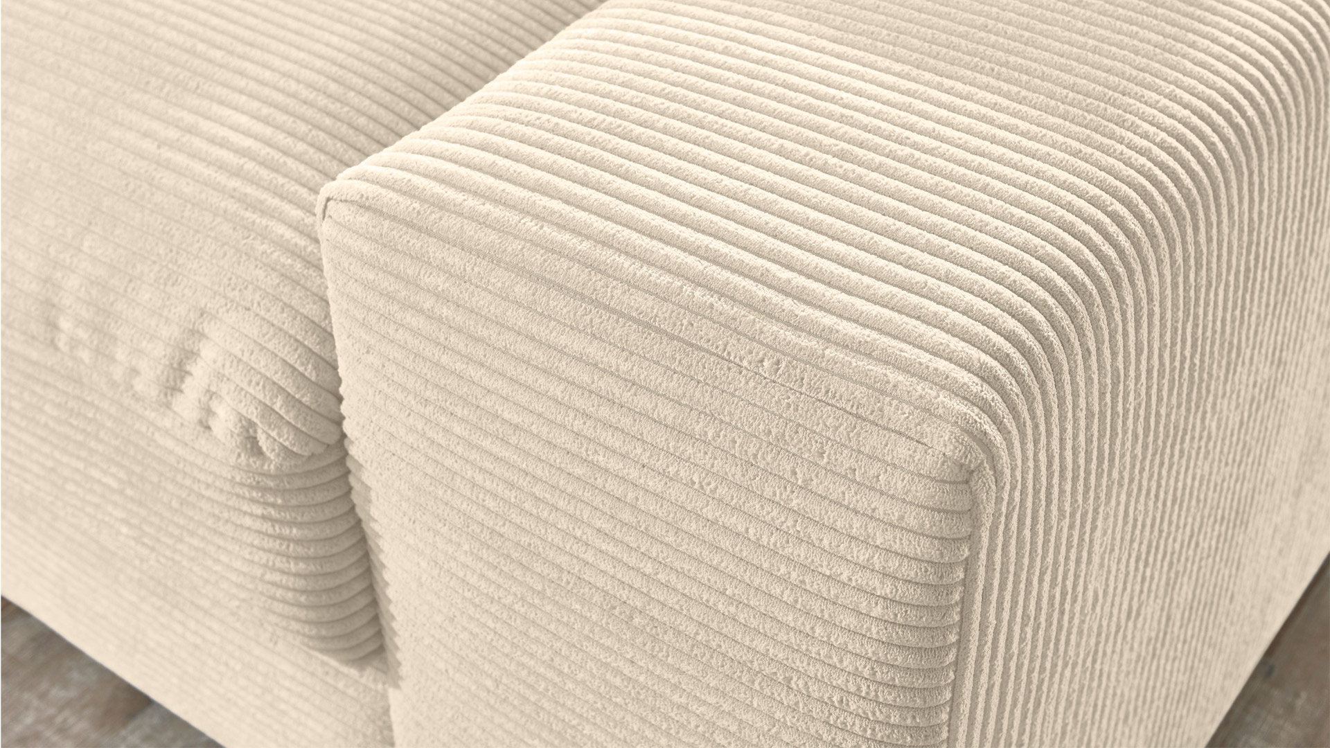 Ecksofa Soft mit losen Rückenkissen in Trendstoff Cord Ecksofa Soft mit losen Rückenkissen in Trendstoff Cord