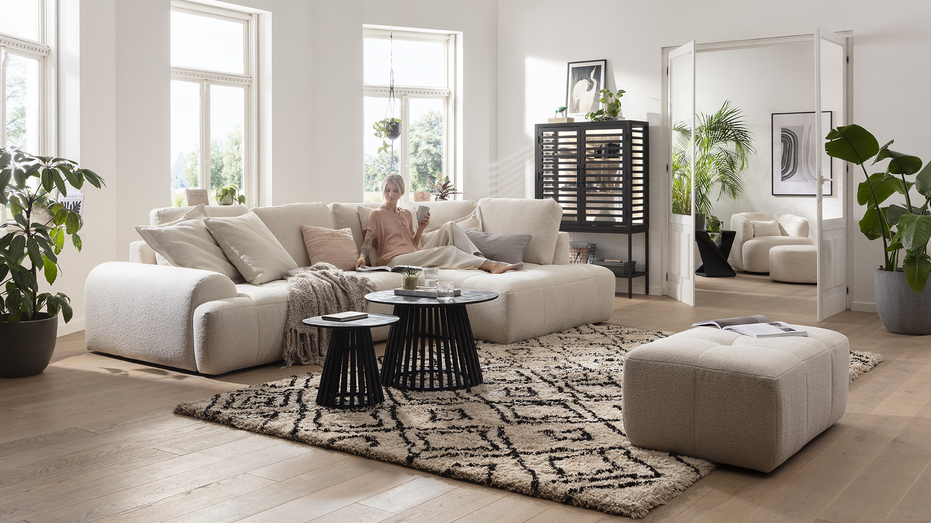 Ginger Moon Ecksofa Energy mit losen Rückenkissen in Stoff Ginger Moon Ecksofa Energy mit losen Rückenkissen in Stoff-0310Energy00WW