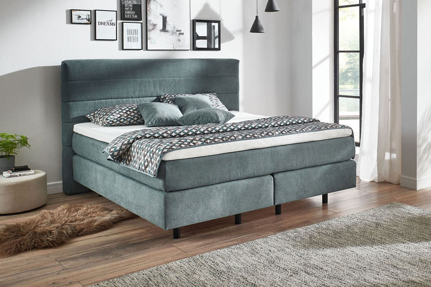 Boxspringbett 180x200cm in Stoff