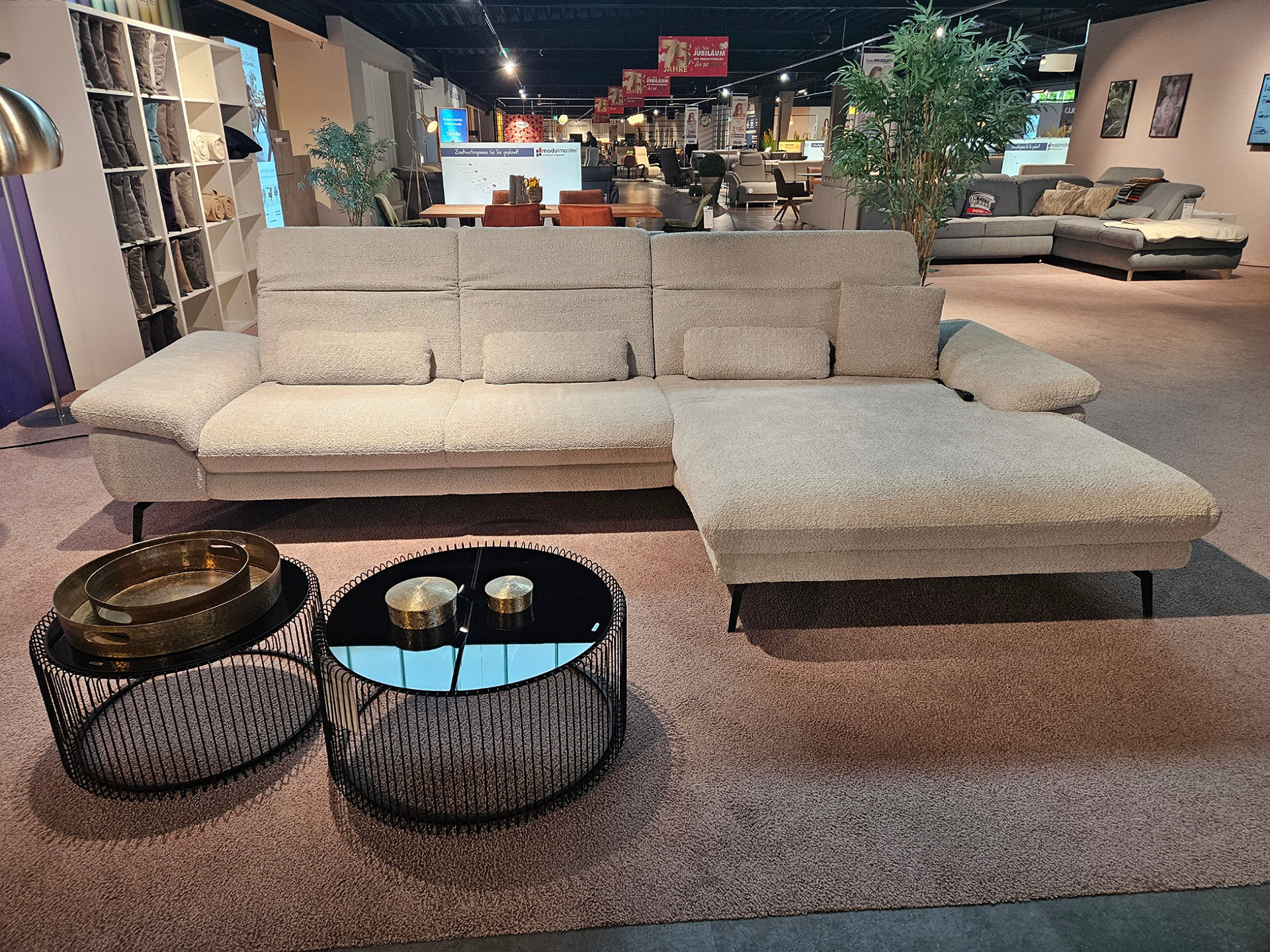 Ecksofa inkl. motorischer Funktion und manueller Sitztiefenverstellung in Stoff-0813004204-34WW