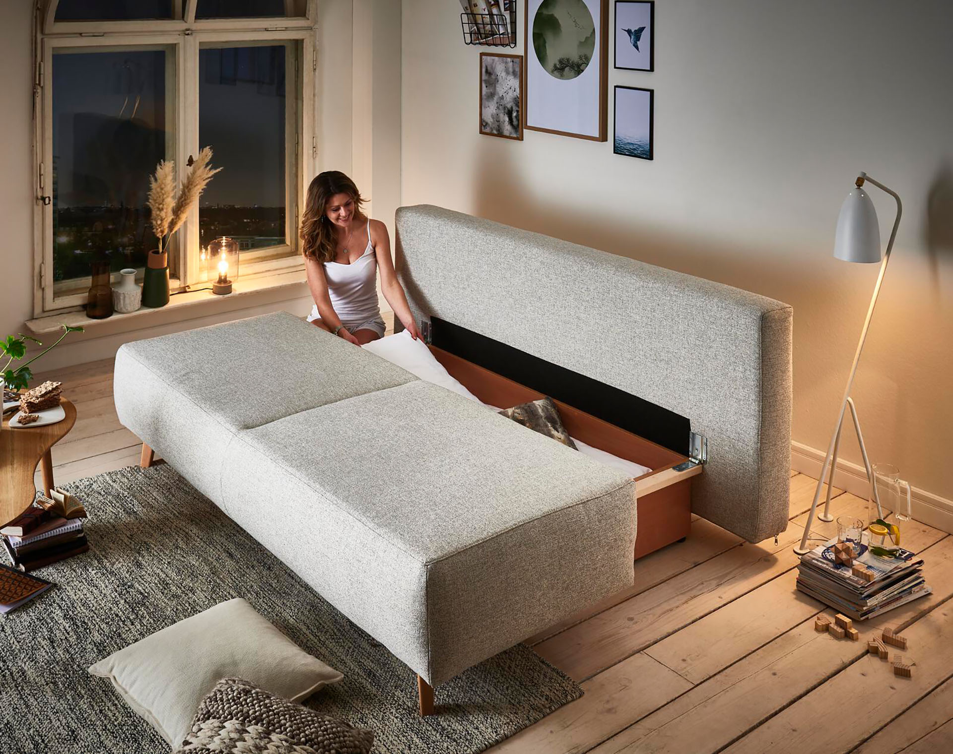 Schlafsofa Jacy mit Bettkasten