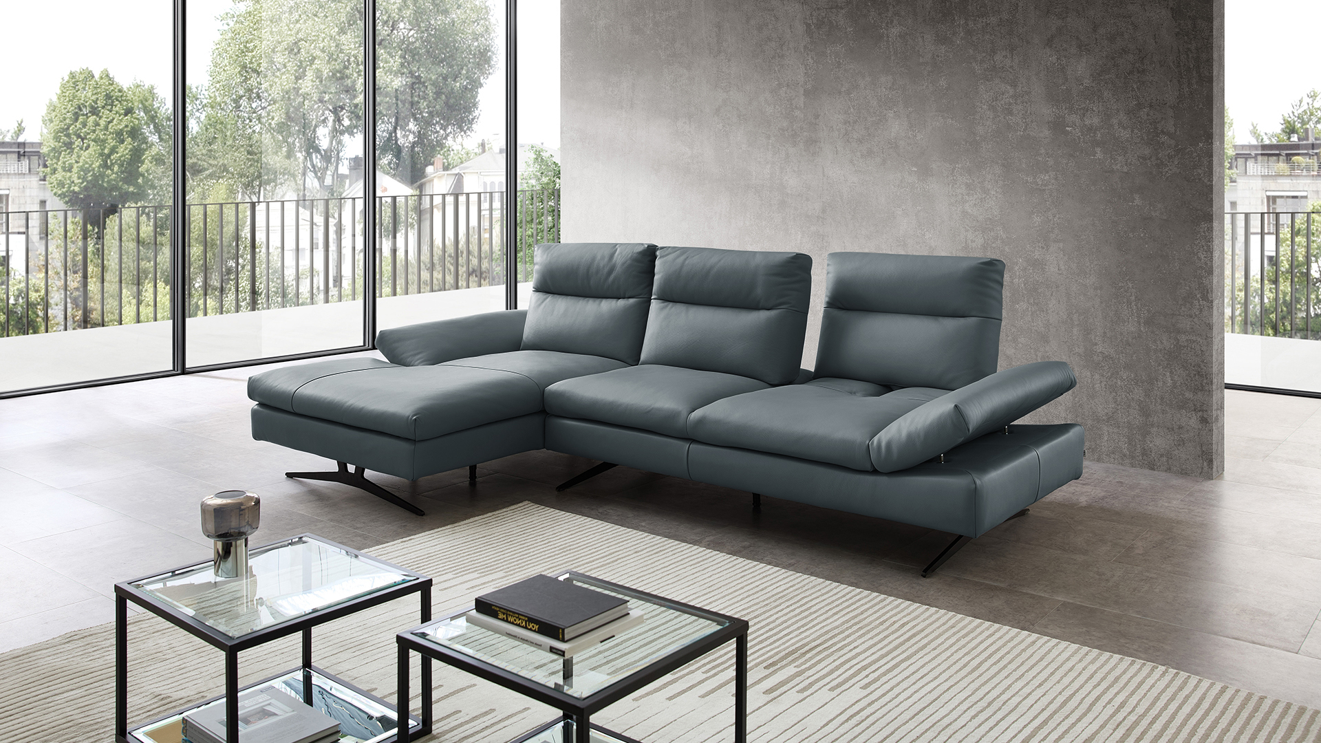 Cuoio Ecksofa Letizia mit manueller Sitztiefenverstellung in Leder-05971024WW