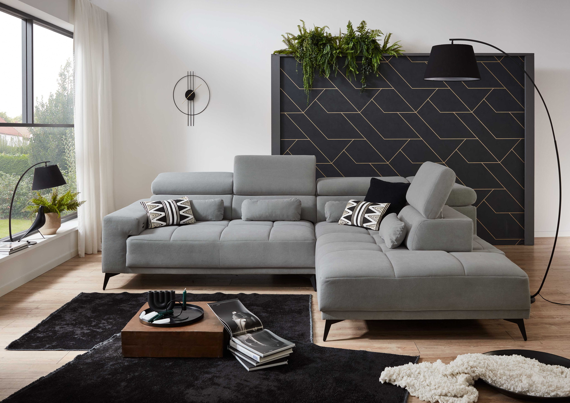 Ecksofa Wave 2.0 mit motorischen XL-Sitzvorzug in Stoff-0646Wave2.0WW
