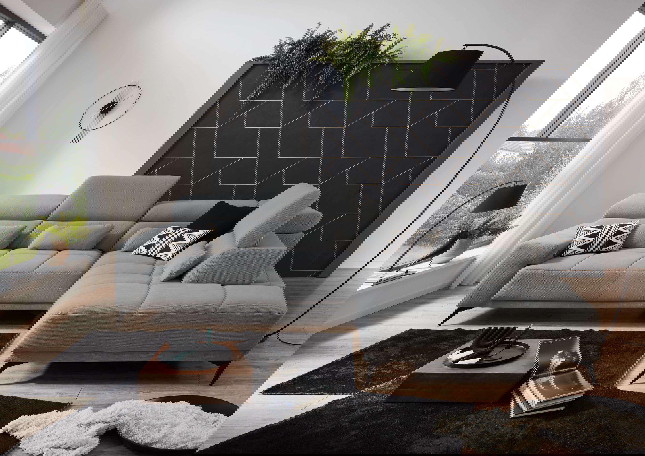 Ecksofa Wave 2.0 mit motorischen XL-Sitzvorzug in Stoff-0646Wave2.0WW