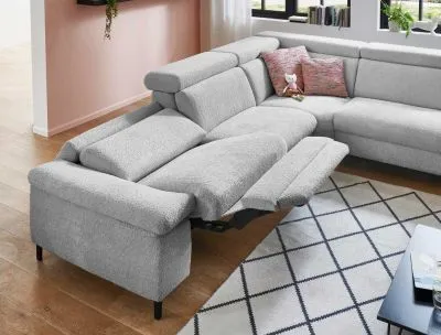 Ecksofa in Stoff L-Form mit Federkern