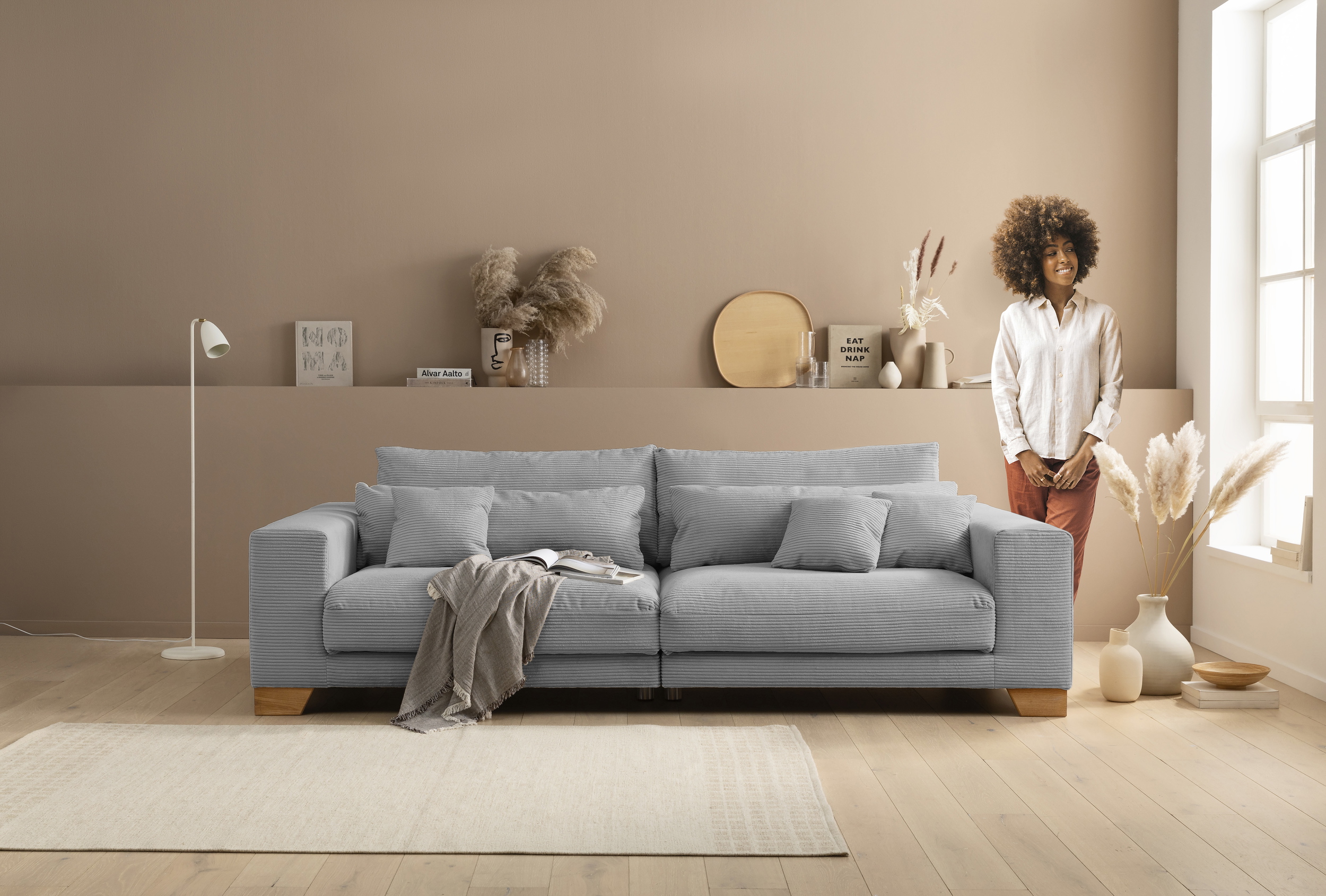 Big Sofa Play inkl. Kissen in Trendstoff Cord