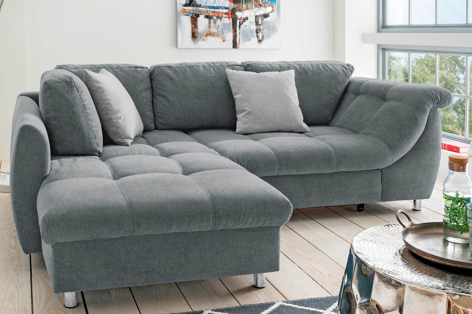 Ecksofa Agira in Stoff 