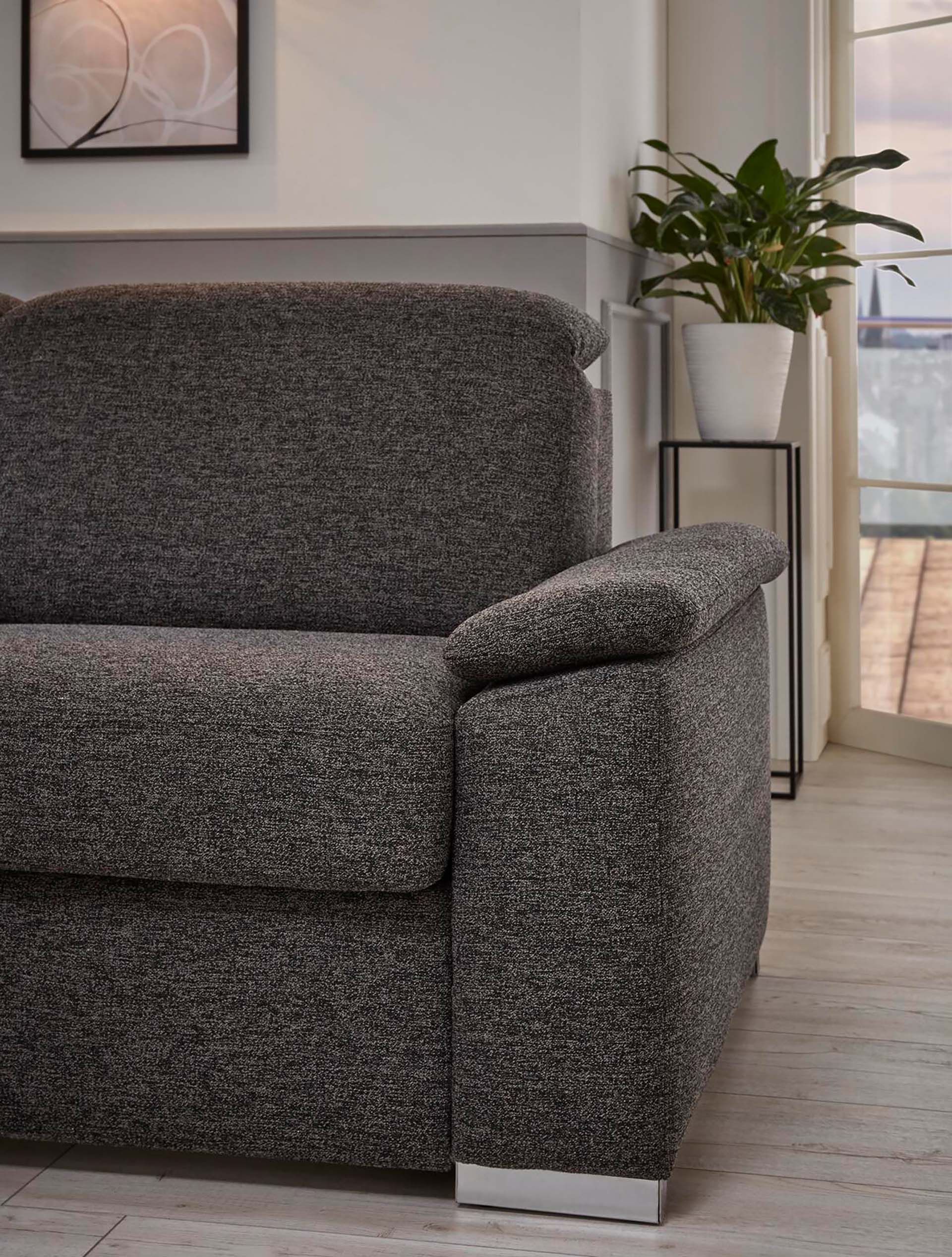 Stoff Schlafsofa mit Schlaffunktion Matratze