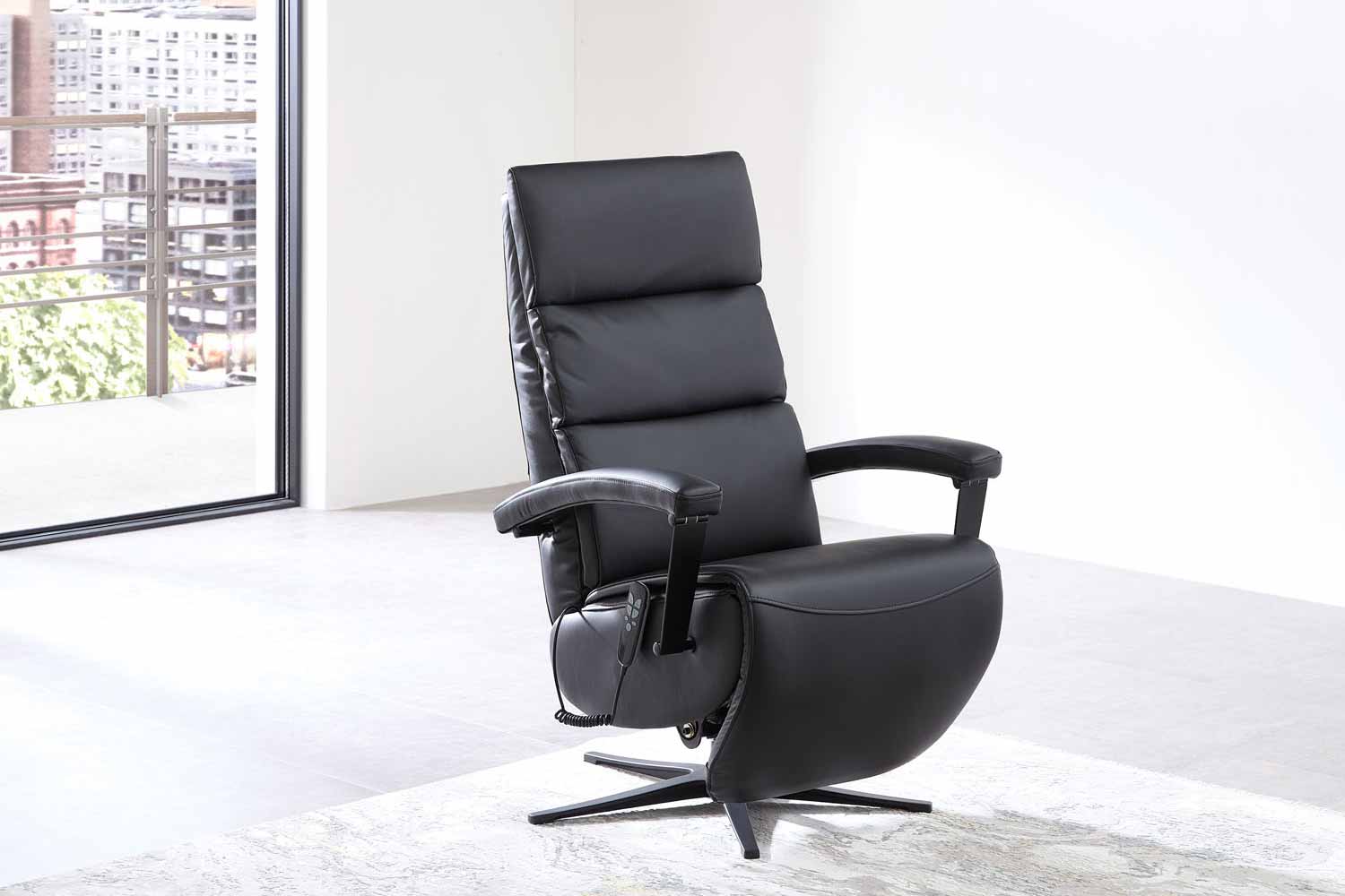 Relaxsessel mit 3-motoren Relaxfunktion mit Herz-Waage-Funktion und Akku Leder