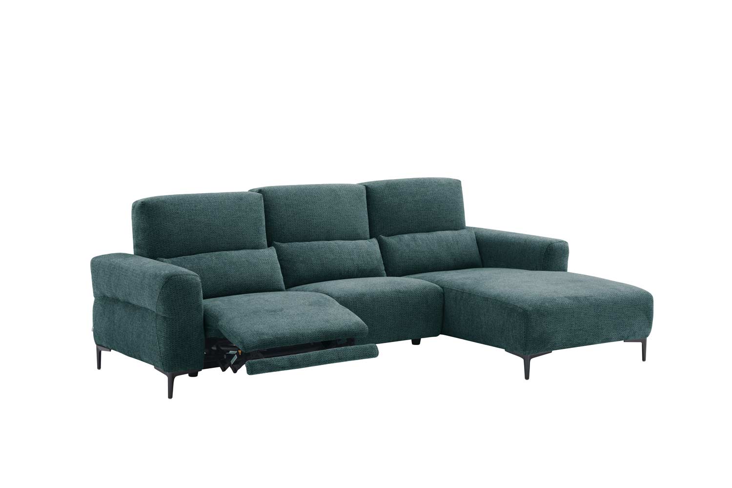Ecksofa inkl. motorischer Funktion im trendigen Retro Stoff Ecksofa inkl. motorischer Funktion im trendigen Retro Stoff