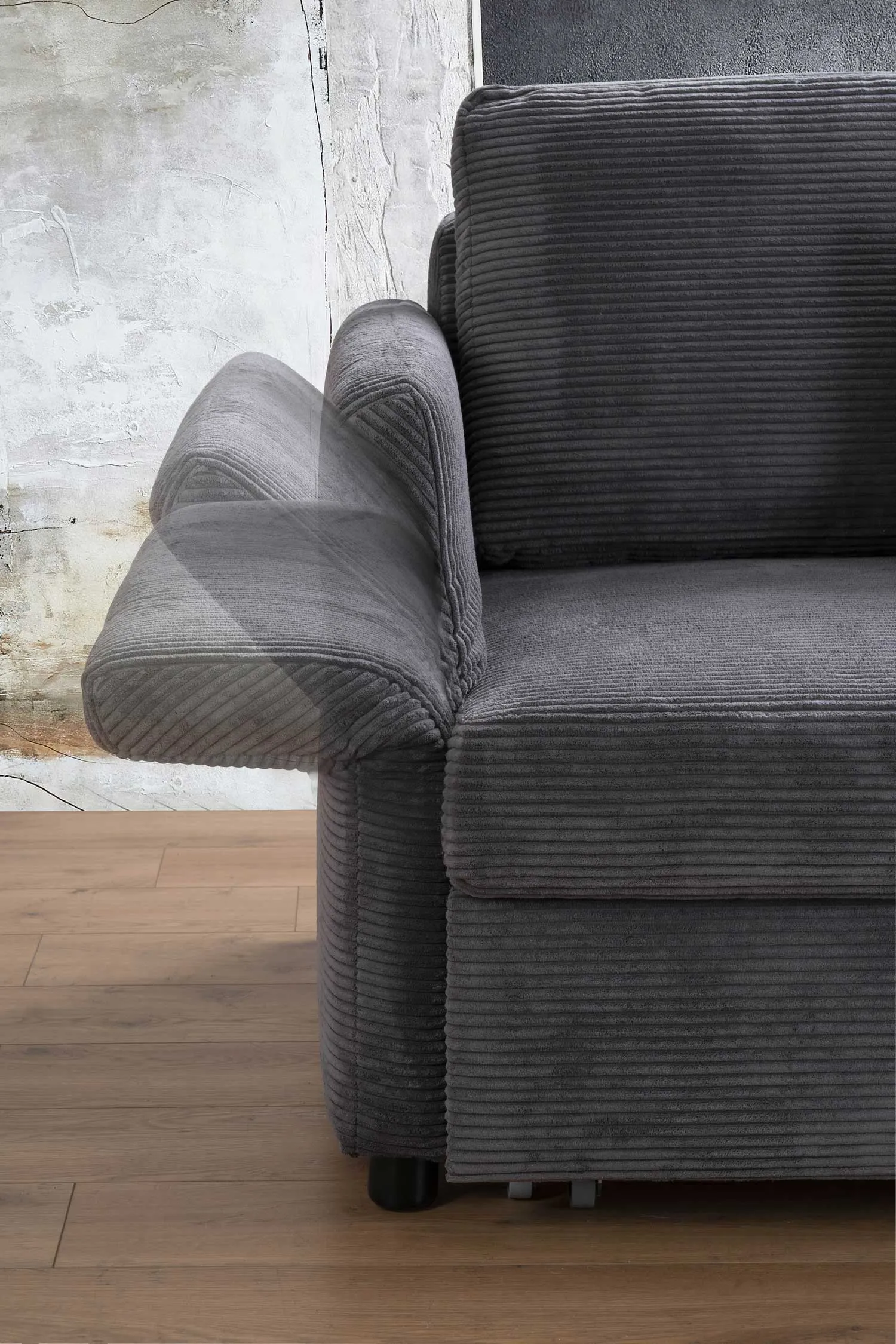 Schlafsofa in Cord Grau 