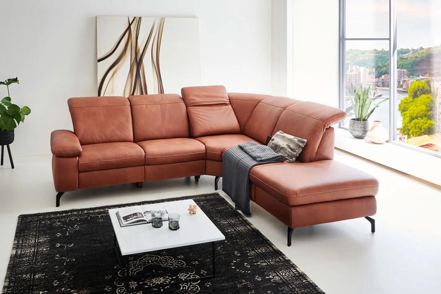 Stoff Ecksofa in L-Form