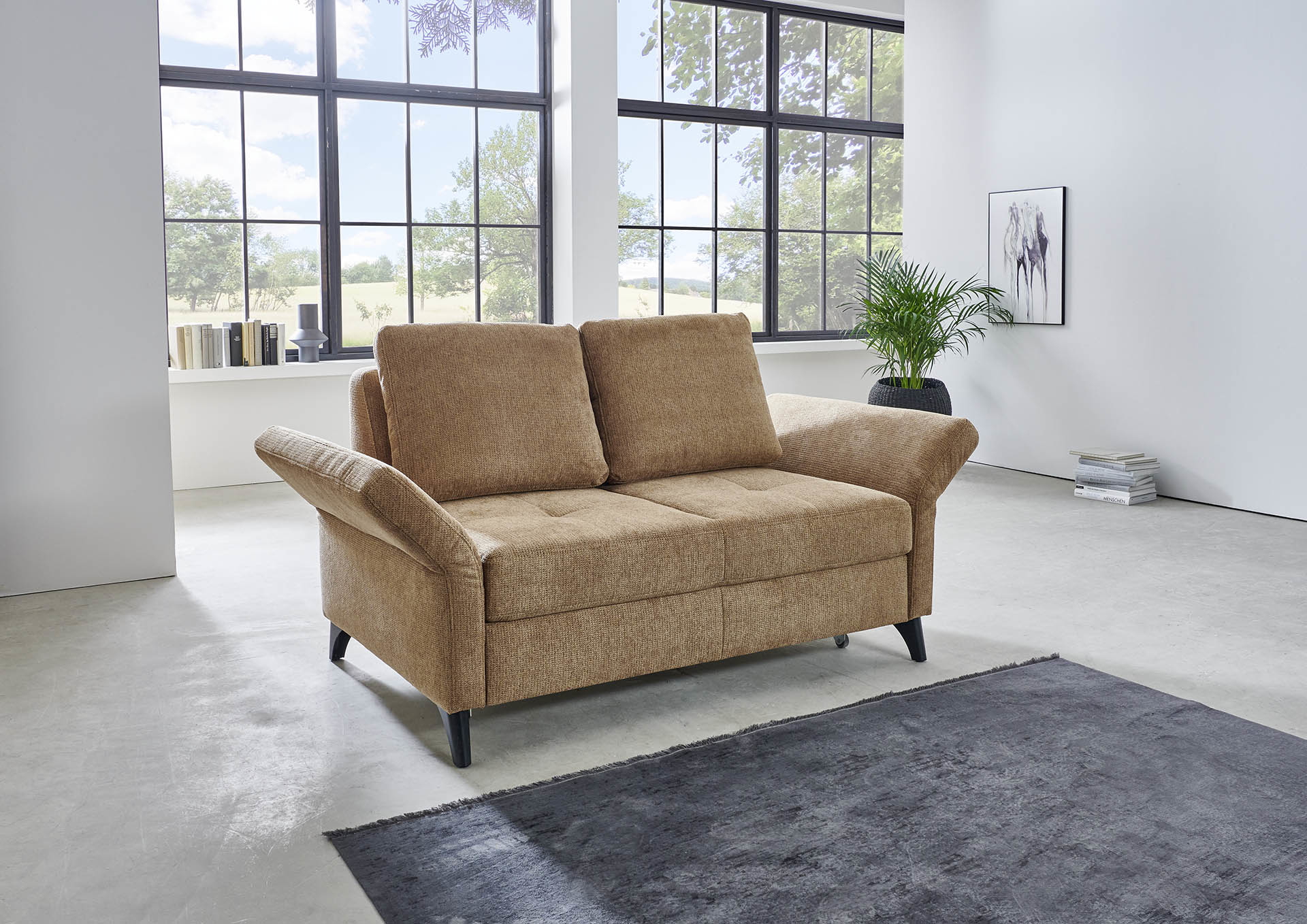 Schlafsofa mit Relaxfunktion in Stoff