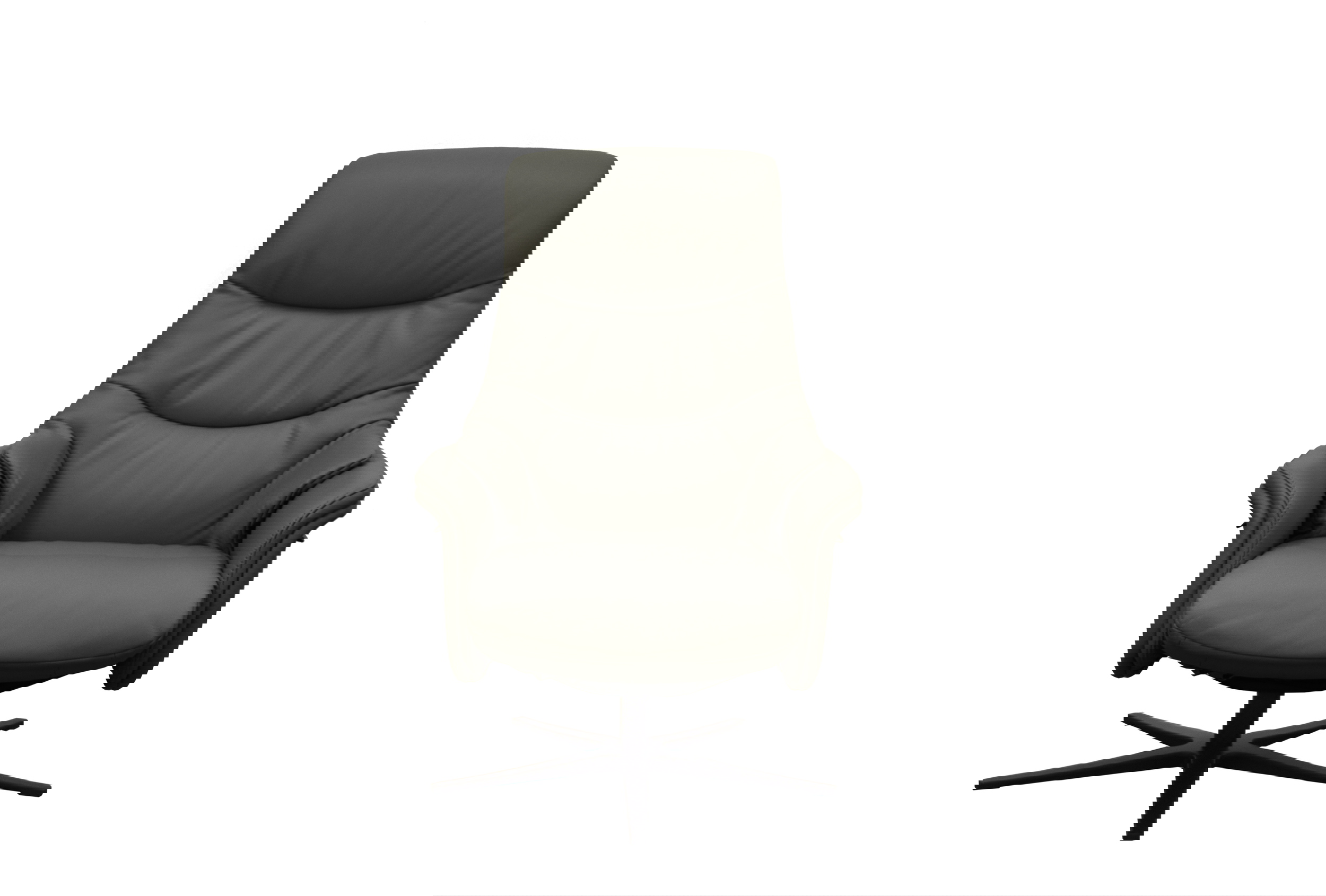 Relaxsessel Agent Grey mit manueller Funktion und Sitzhöhenverstellung in Leder-Lederlook