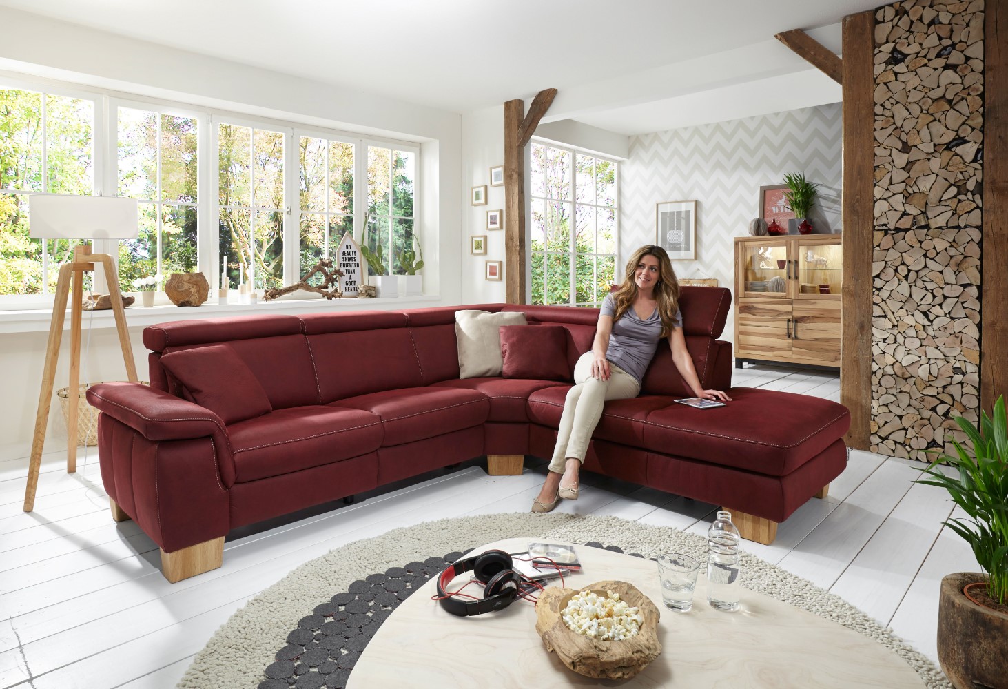 Ecksofa Feeling System in Stoff