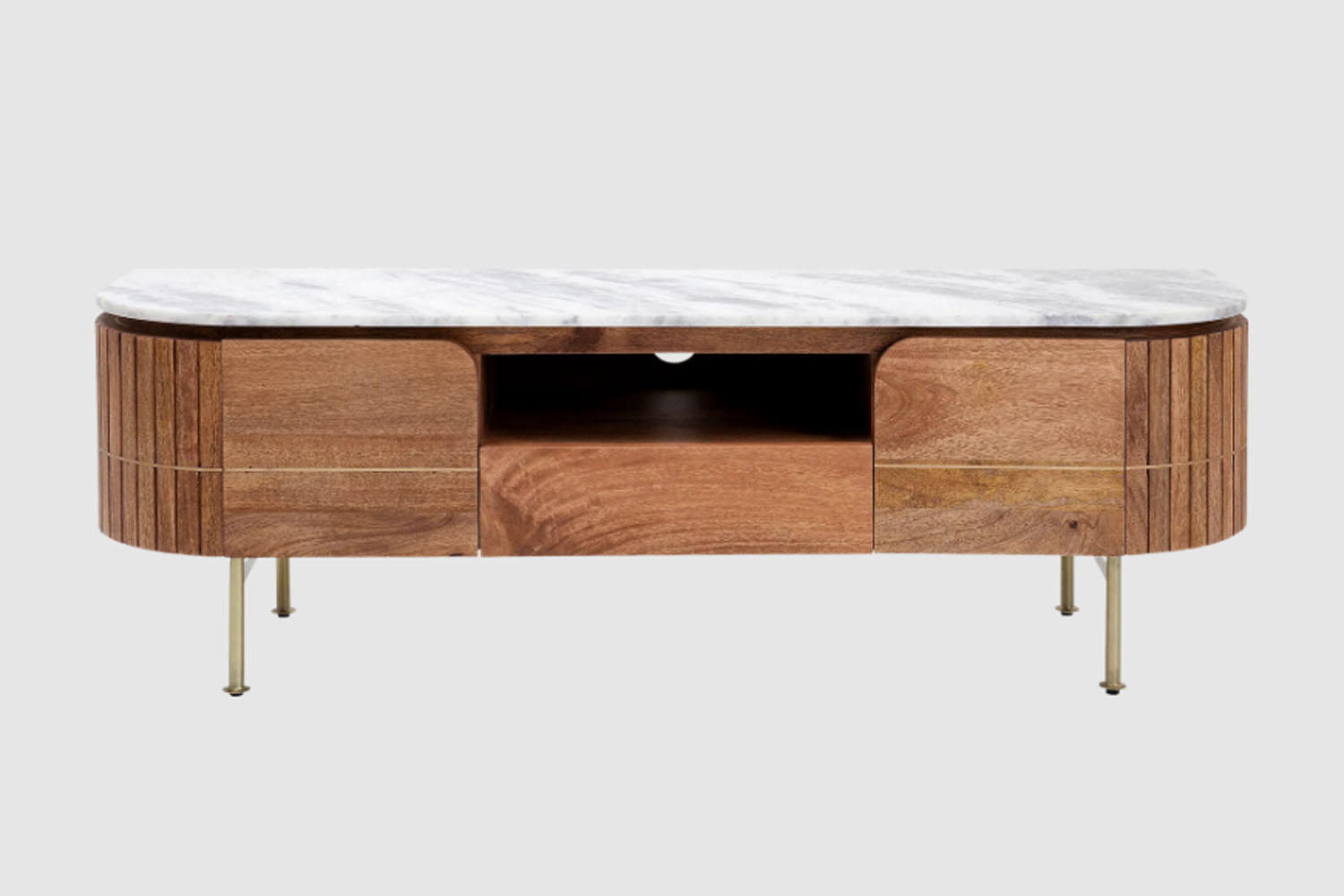 Kare Lowboard Grace mit Marmorplatte und Mango-Massivholz