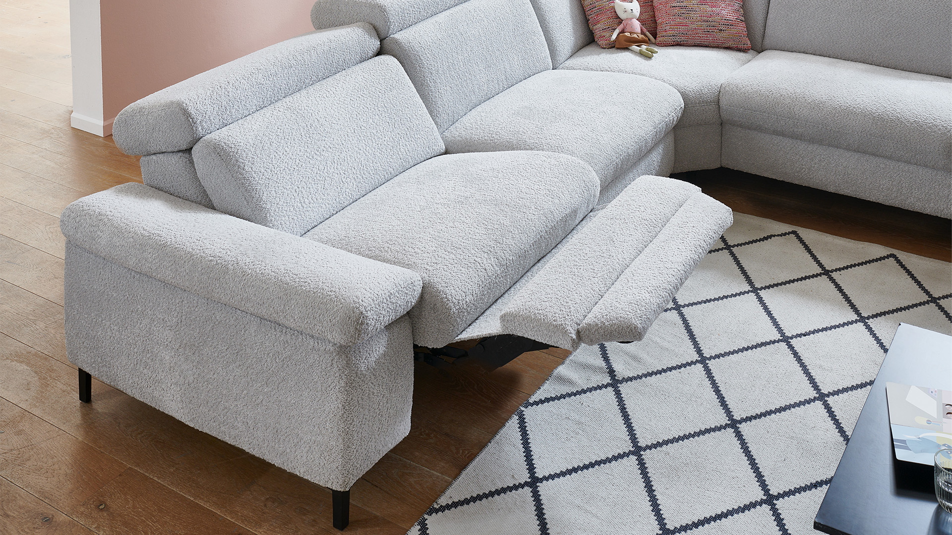 Modulmaster Ecksofa Stoff L-Form Federkern Silver Modulmaster Ecksofa Stoff L-Form Federkern Silver-01260301WW