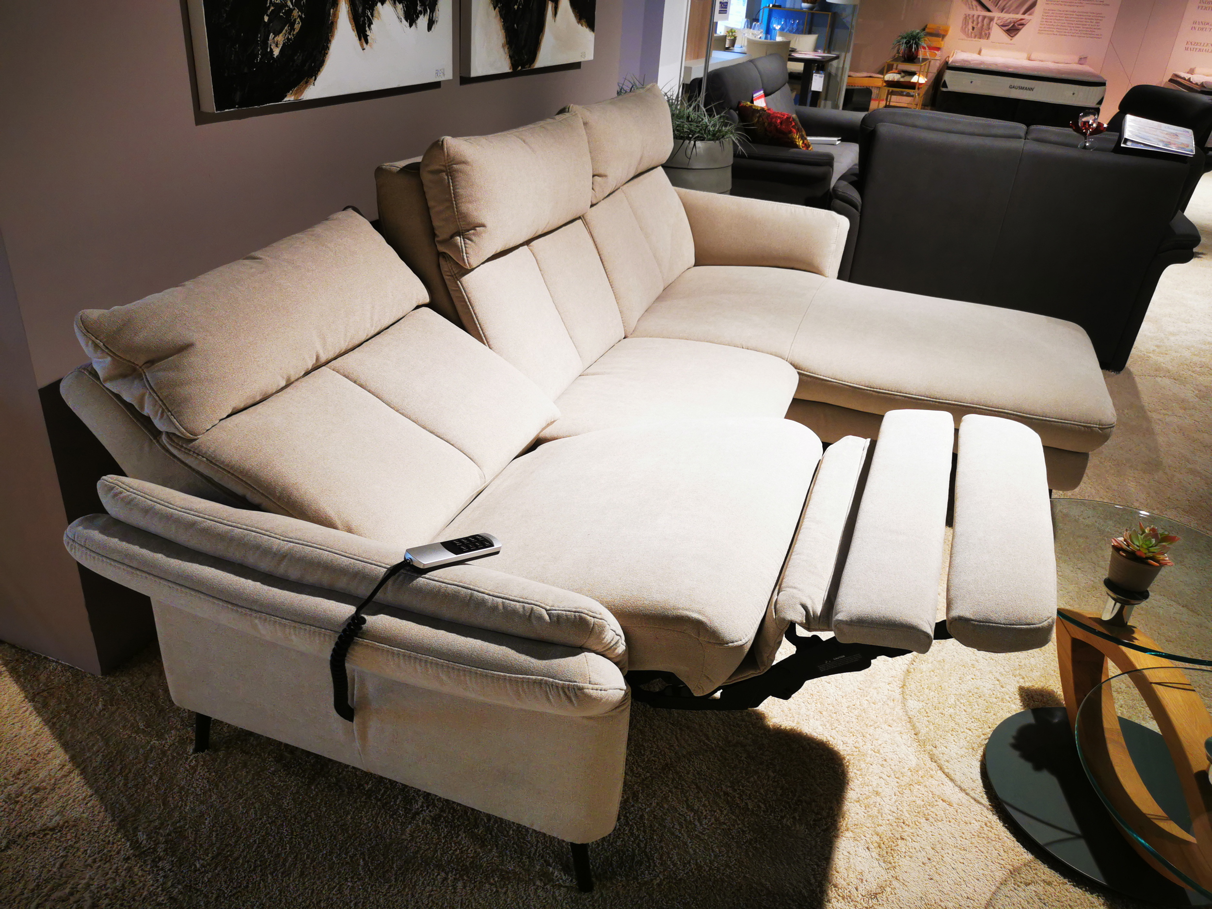 Ecksofa inkl. motorischer Relaxfunktion und Akku in Stoff-0764020201-36WW-A