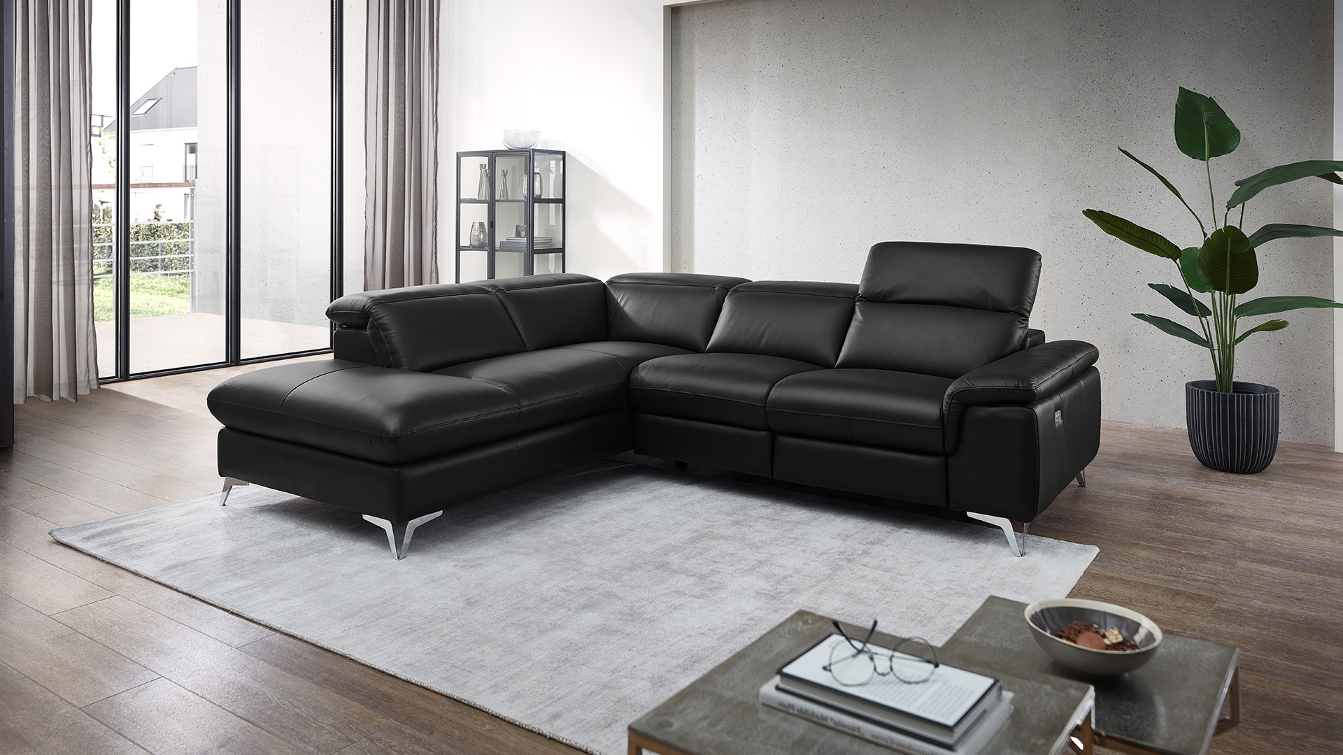 Ecksofa Seahawk mit motorischer Relaxfunktion in Leder Ecksofa Seahawk mit motorischer Relaxfunktion in Leder