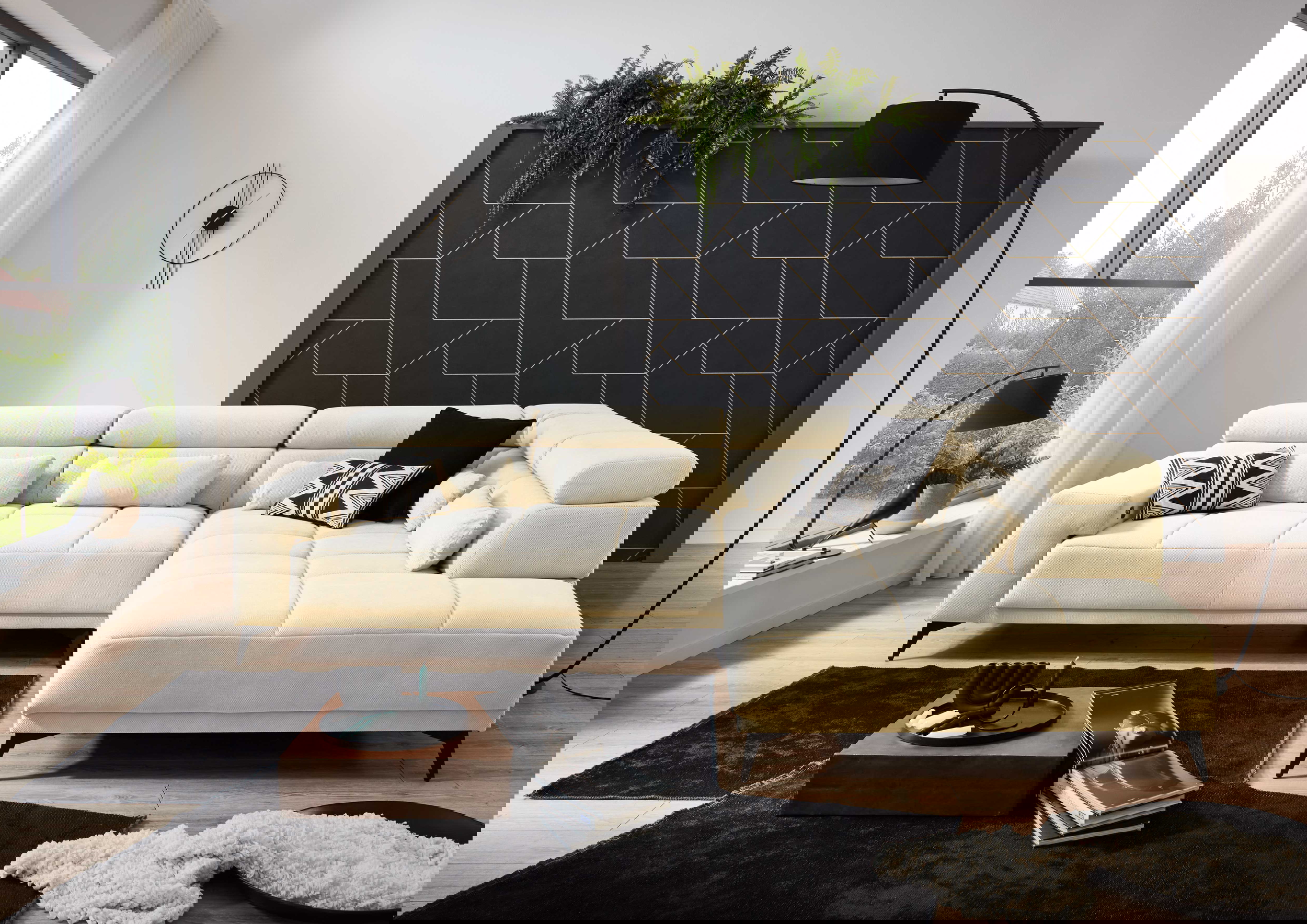 Ecksofa Wave 2.0 mit motorischen XL-Sitzvorzug in Stoff-0646Wave2.0WW