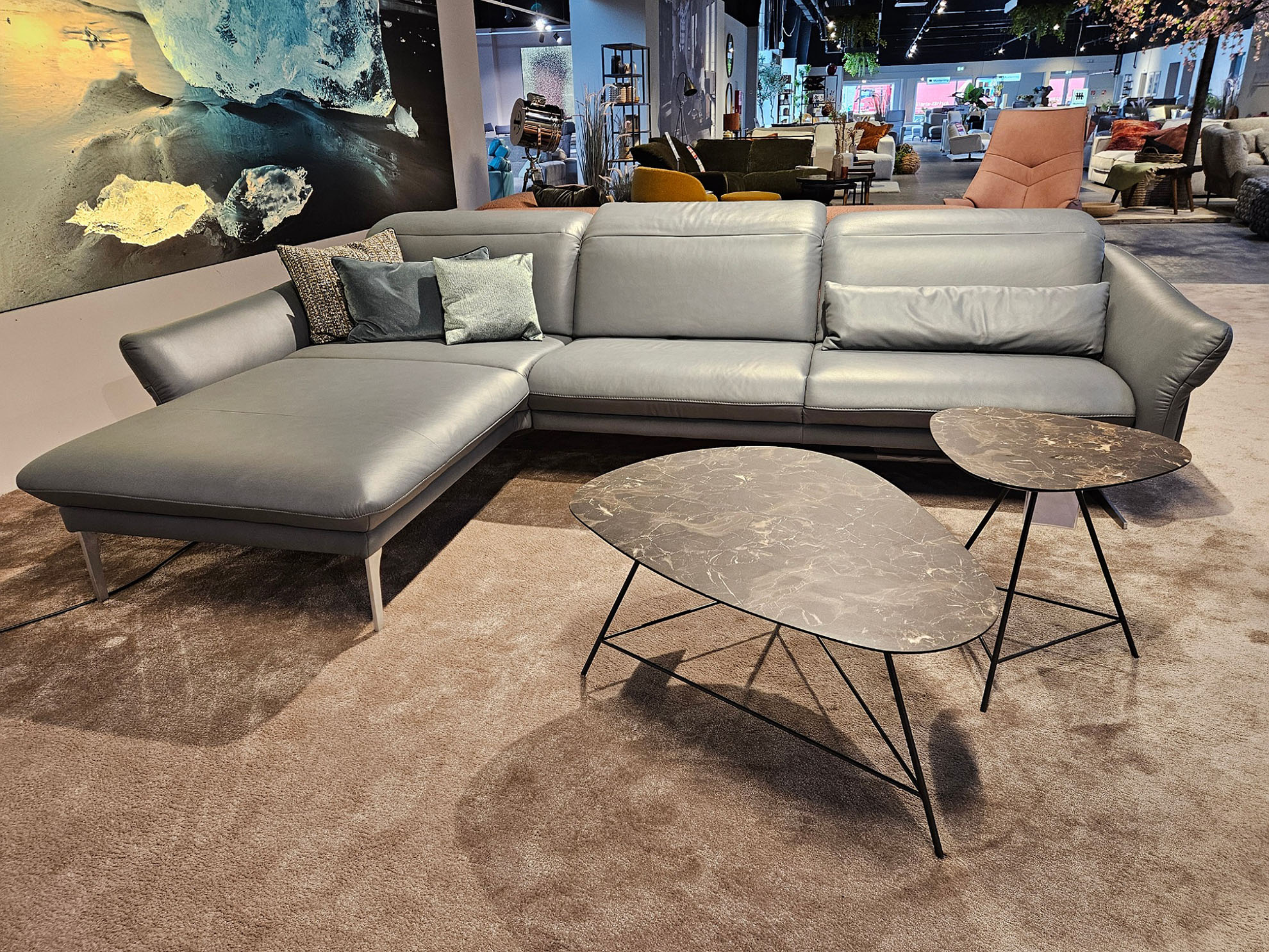 Himolla Ecksofa inkl. motorischen Fußauszug in Leder -0147107501-34WW-A