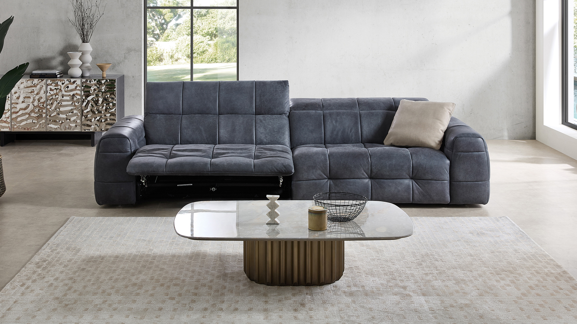 Campo de Fiori Design Sofa mit Relaxfunktion in Leder