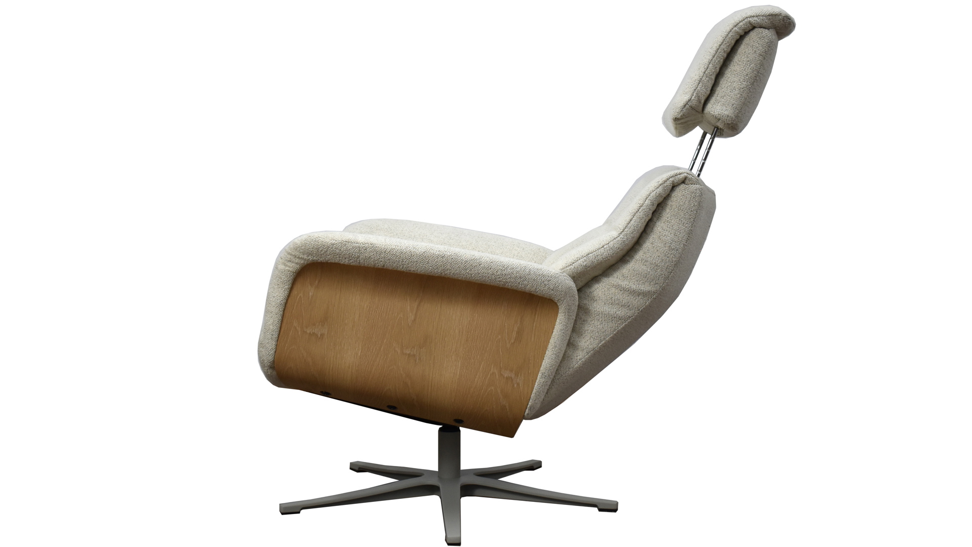 Relaxsessel Lion mit Holzapplikation und Hocker in Stoff-0979004700WW