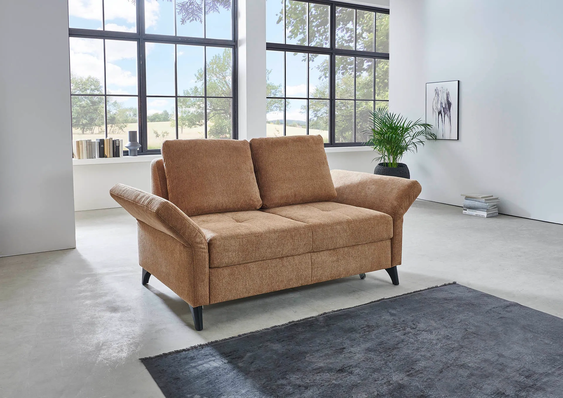 Schlafsofa mit Relaxfunktion in Stoff
