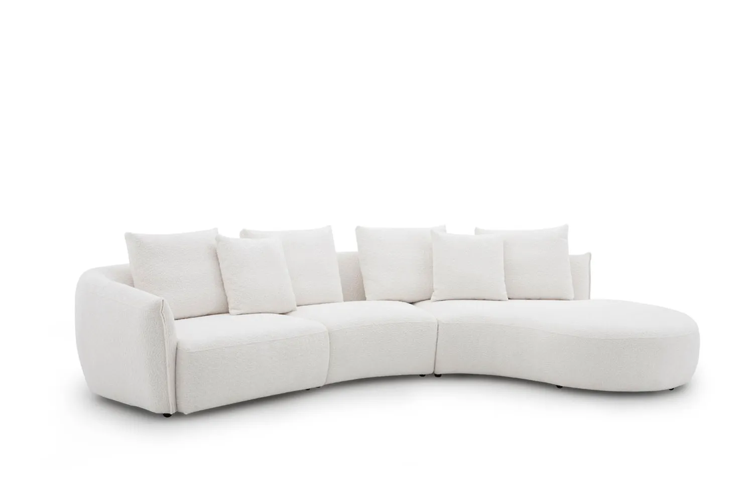 Designer Ecksofa in Boucle Stoff